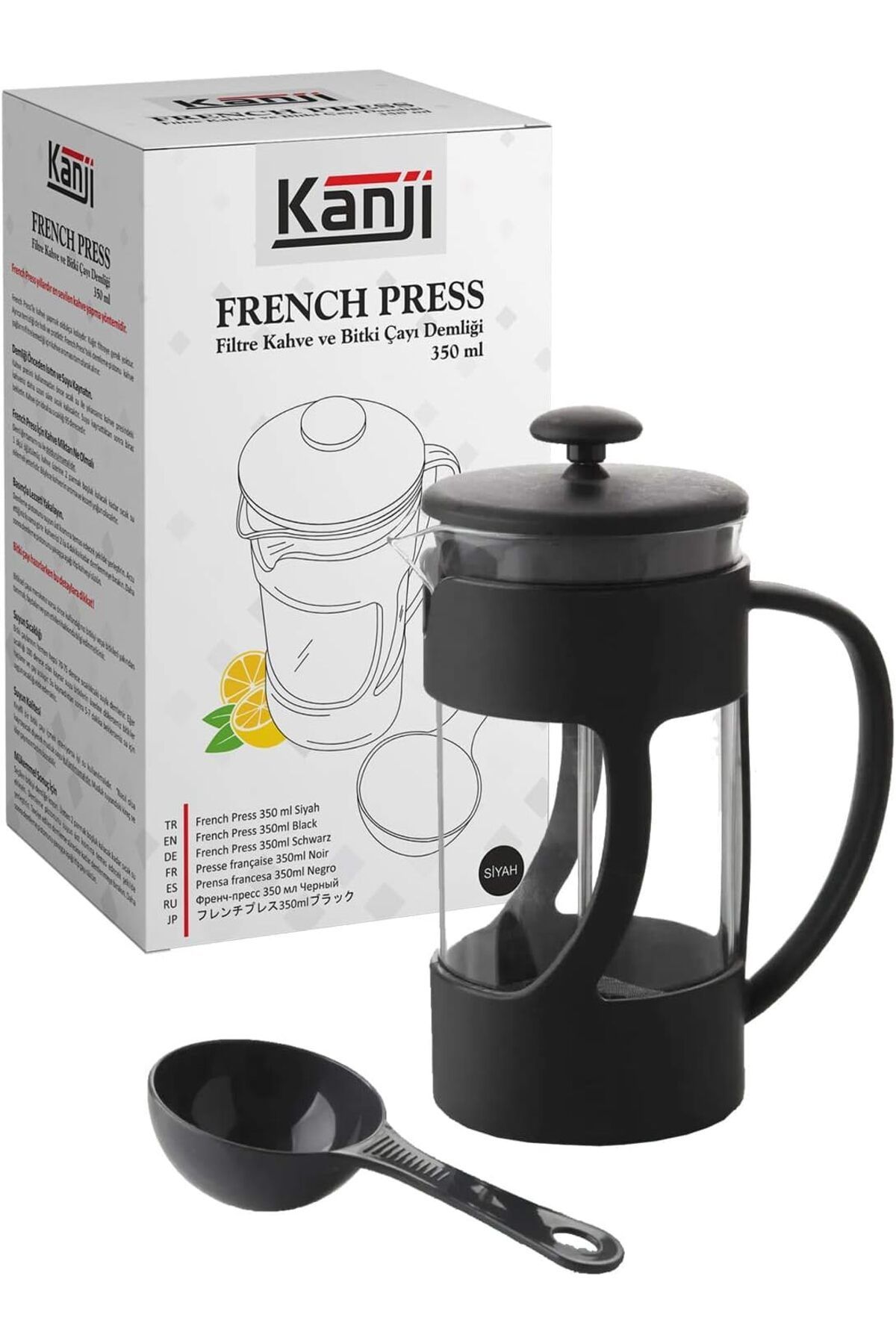 STOREMAX 350 ml Cam French Press Ölçü Kaşığı  - Siyah 646268