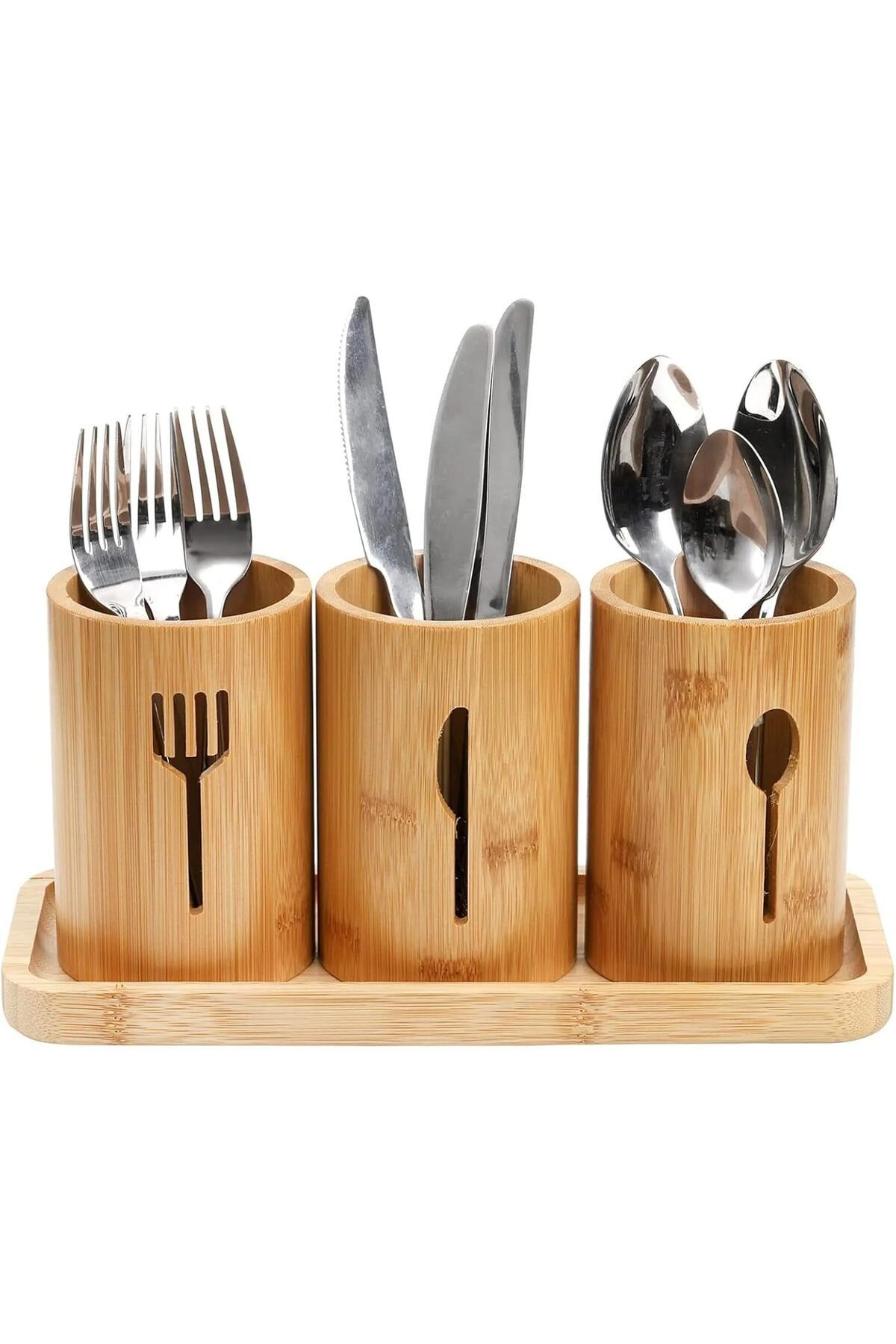 STOREMAX mrttnca Tezgah Üstü Kaşıklık 3'lü Organizer Set - Kaşık, Çatal, Bıçak Mutfak Malzemeleri