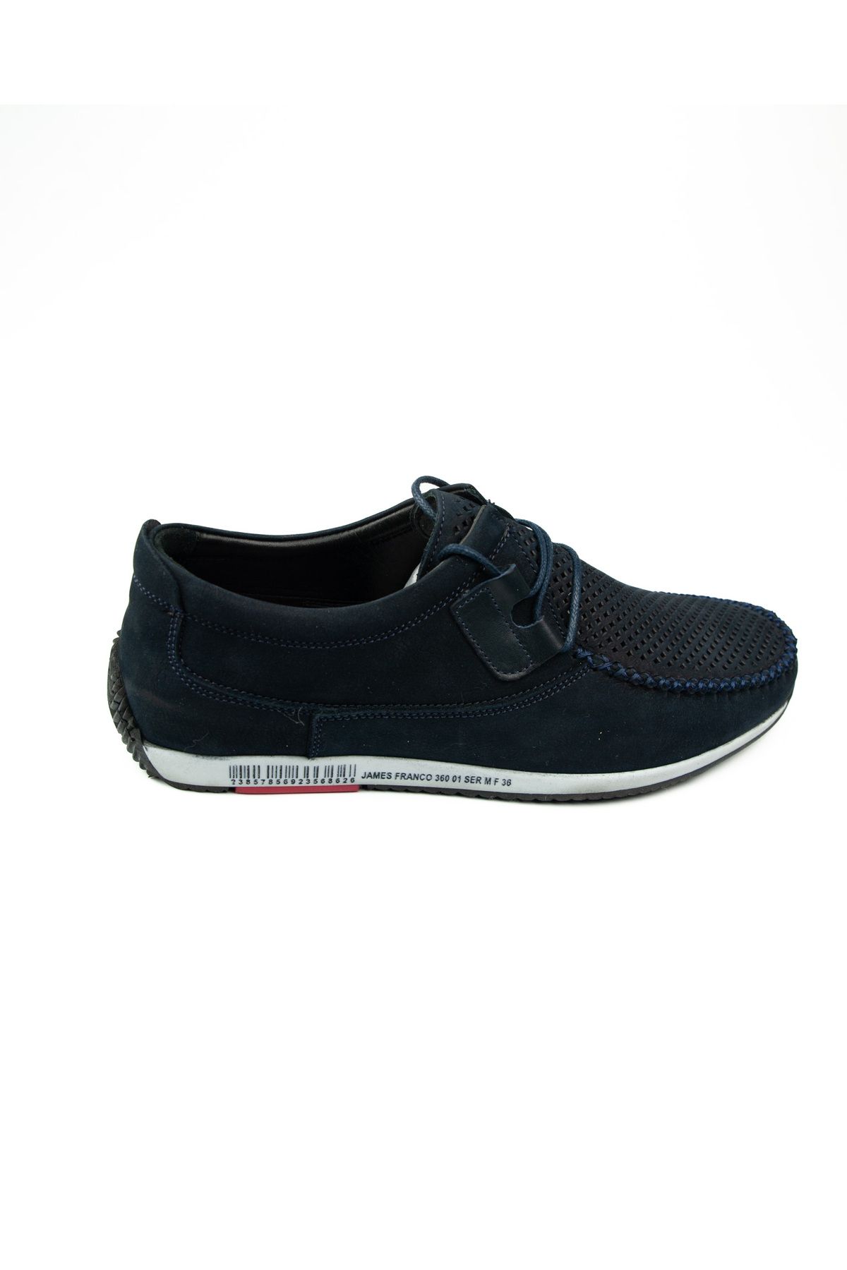 JAMES FRANCO-5092 Navy Blue Nubuck Leather Men's Casual Shoes 2