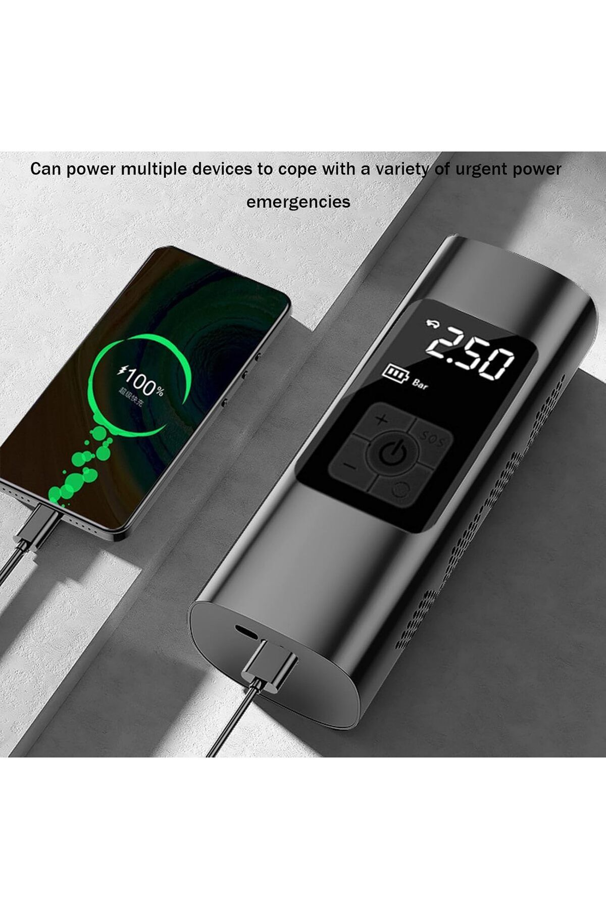 fulina-مضخة هواء محمولة 150PSI ضاغط هواء مضخة إطارات لاسلكية مع مقياس ضغط 6