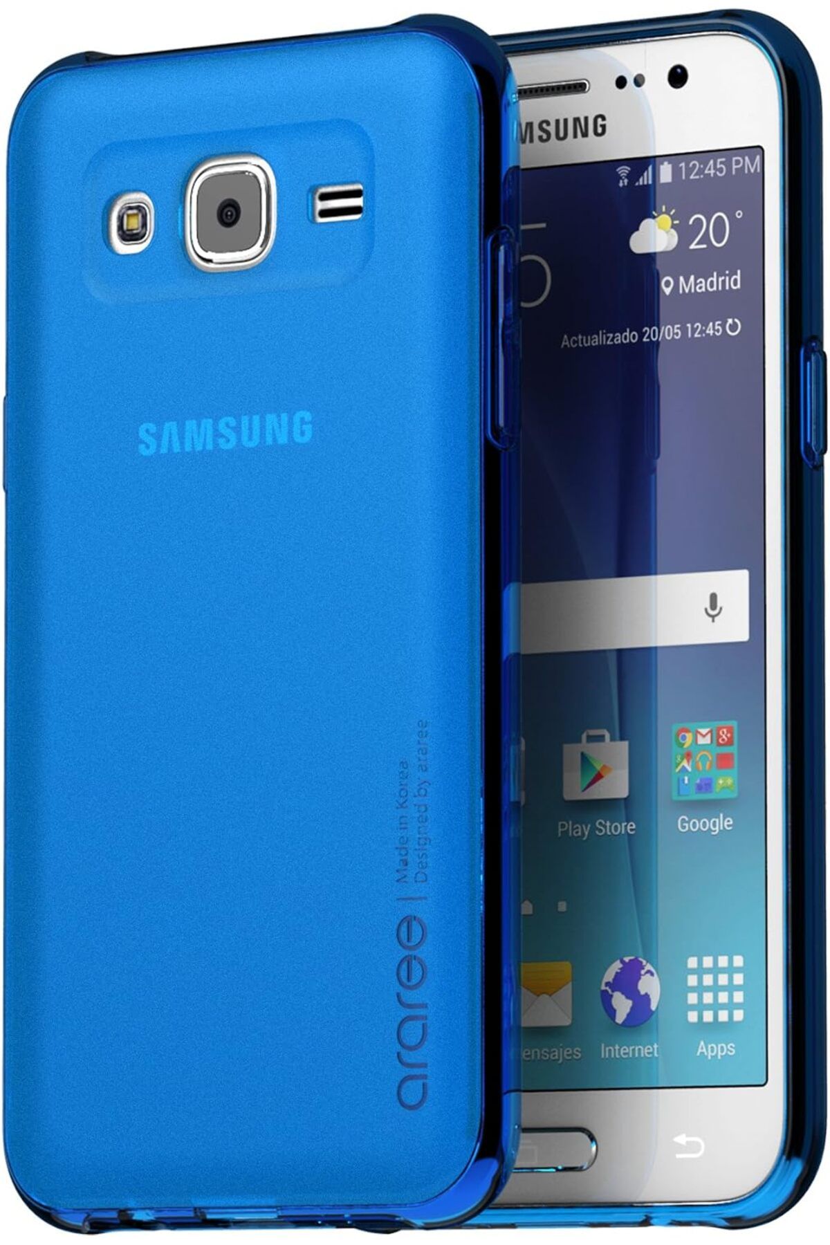 STOREMAX htpshopmx için ultra ince ince şeffaf yumuşak TPU Fall cilt Cover Galaxy J2 Fall, (2015) Mavi J