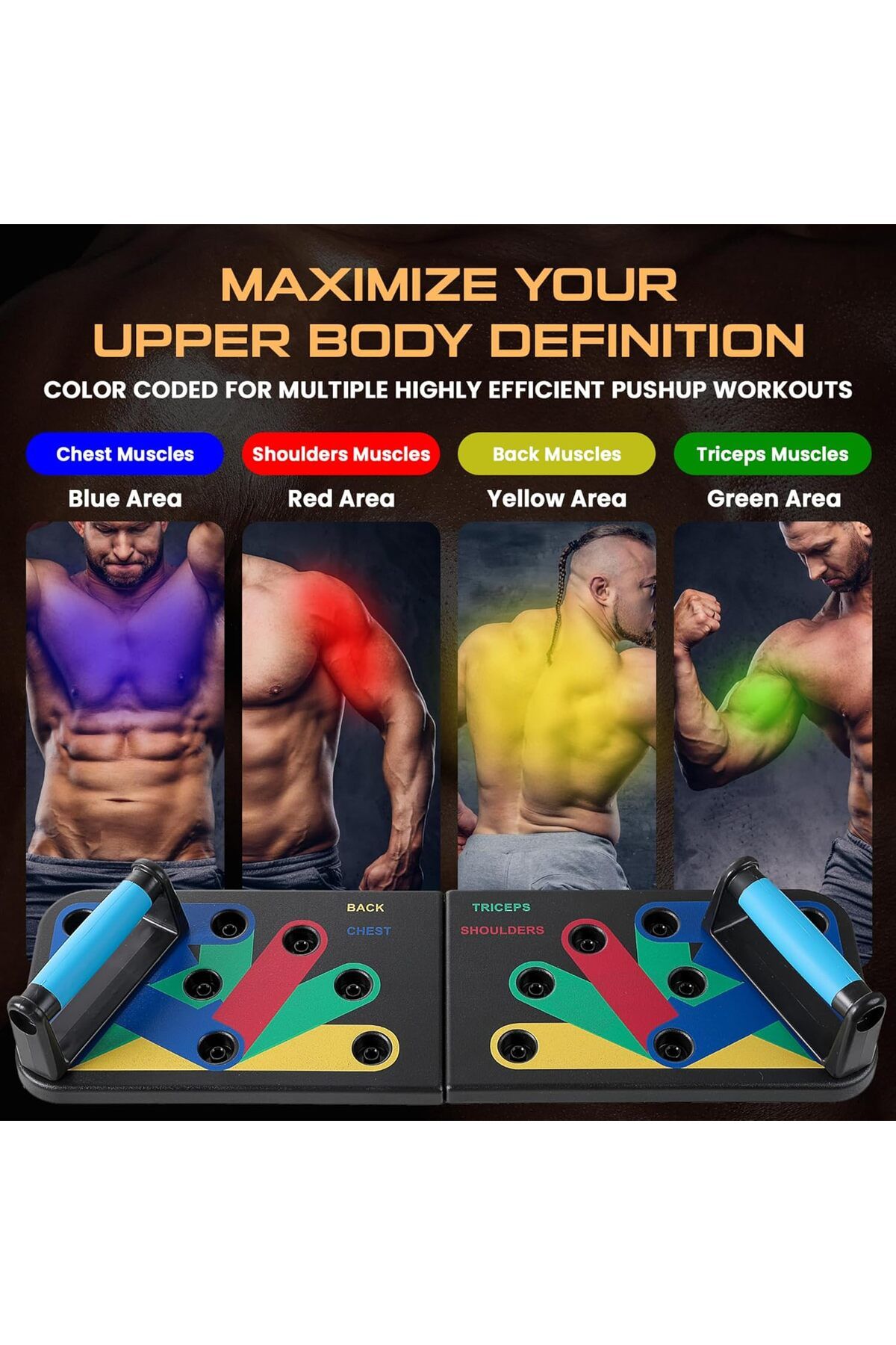AWH-9-in-1 Push Up Board, Multi-functional Pushup Bar System for Men & Women, Home Workout Equipment 3