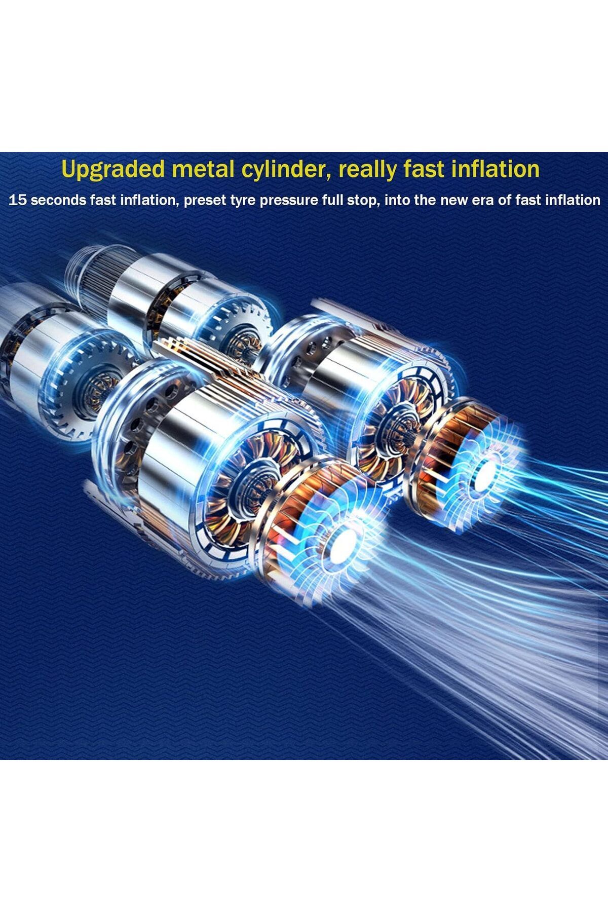 fulina-مضخة هواء محمولة 150PSI ضاغط هواء مضخة إطارات لاسلكية مع مقياس ضغط 5