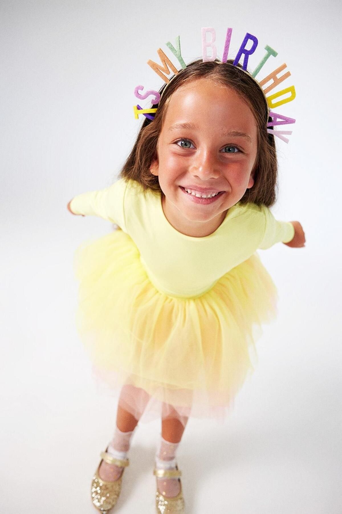 Le Mabelle-Girls' Ballerina Dress with Yellow Tutu Skirt - Miranda 3