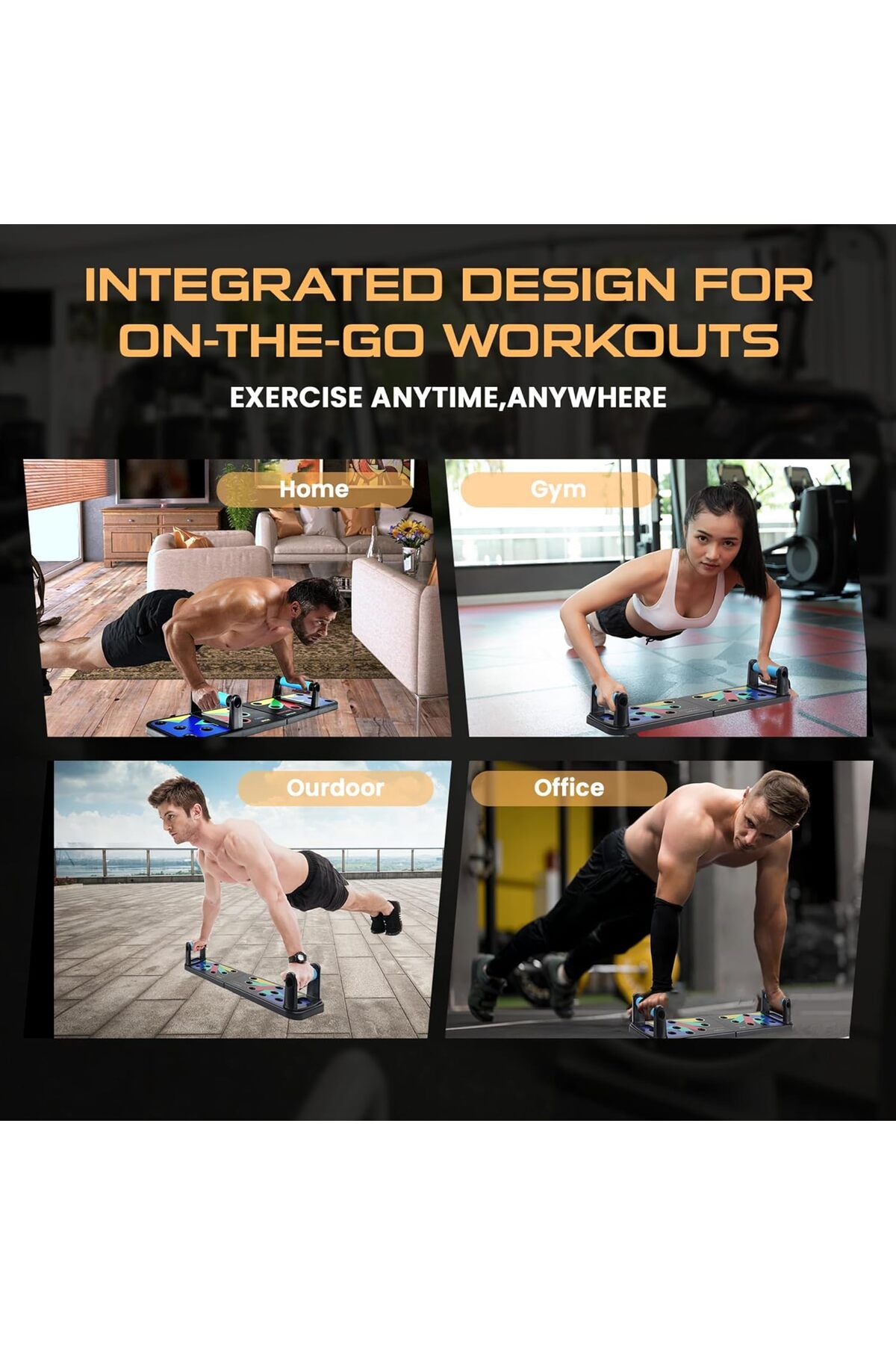AWH-9-in-1 Push Up Board, Multi-functional Pushup Bar System for Men & Women, Home Workout Equipment 5