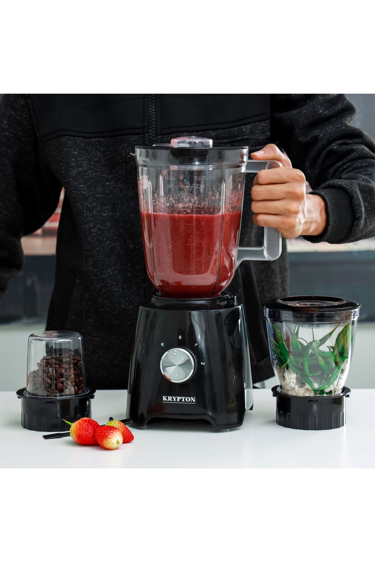 KRYPTON-3-in-1 Blender/Juicer Mixer 1.5 L|Unbreakable Jars&Sharp Blade|500W KNB6136|2 Years Warranty 2