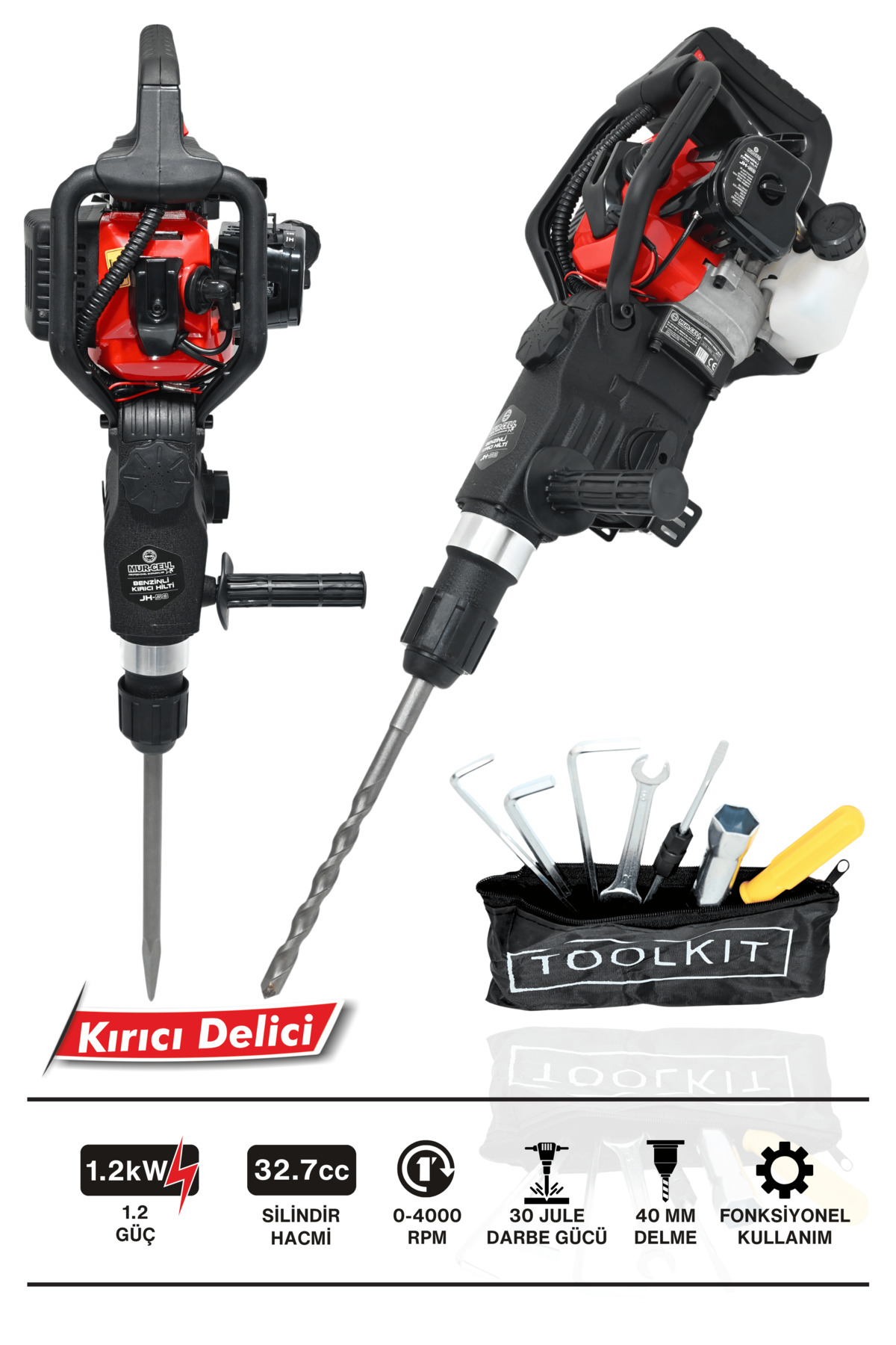 Mur-Cell Jh-58 1.2 Kw 2,2hp Benzinli Kırıcı Delici Hilti - Fiyatı