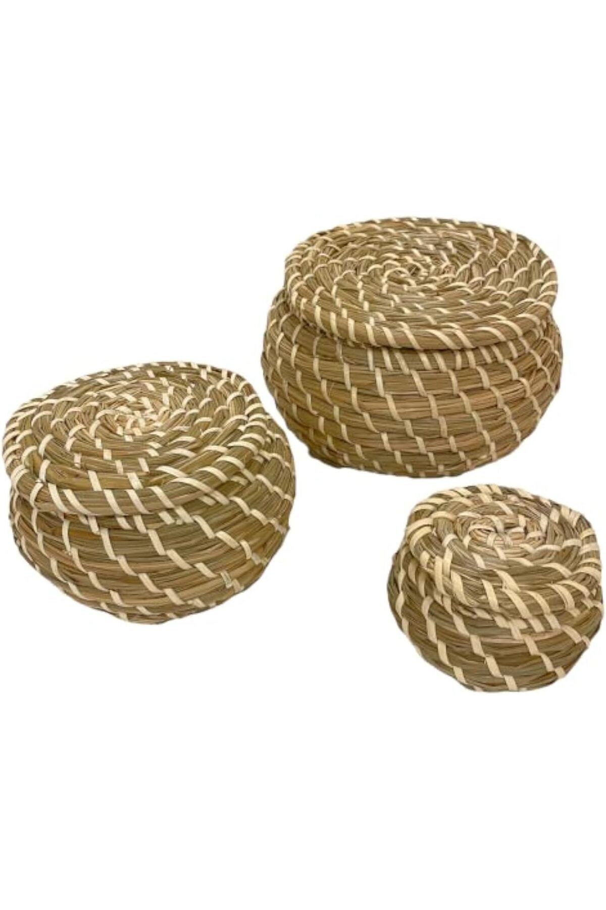 STOREMAX nffashopm IKE-803.281.45 FRYKEN kapaklı sepet, deniz yosunu, sahil yulafı, 3'lü set storestarx 10