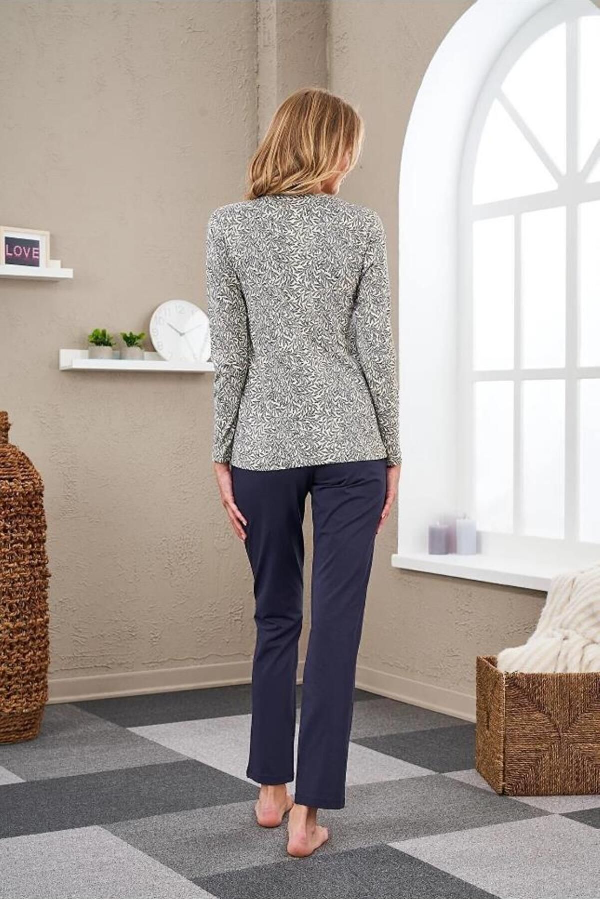 PJS-23525 Women's Patchwork Patterned Pajama Set 5