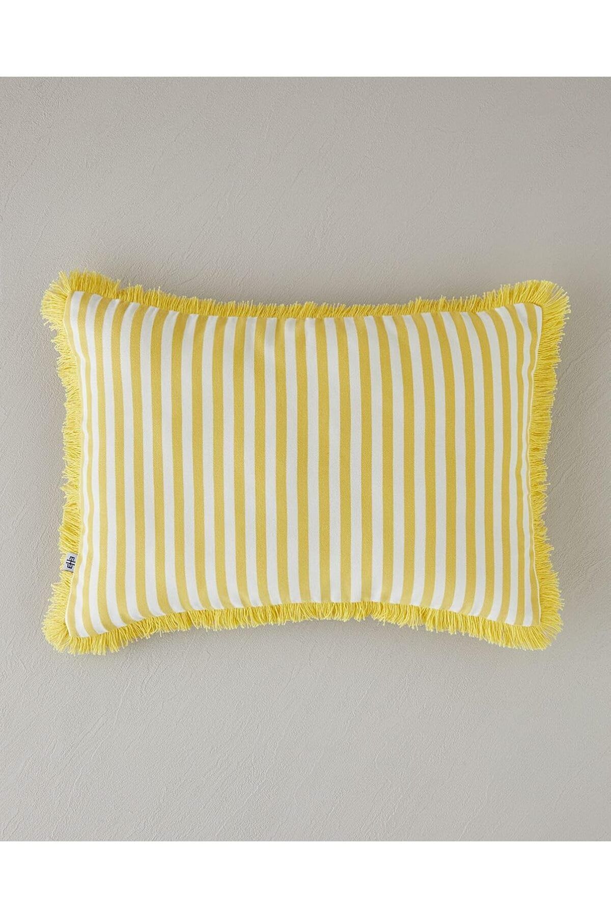 STOREMAX nffashopm Home Striped Pamuk Dekoratif Kırlent Sarı storestarx 1051353