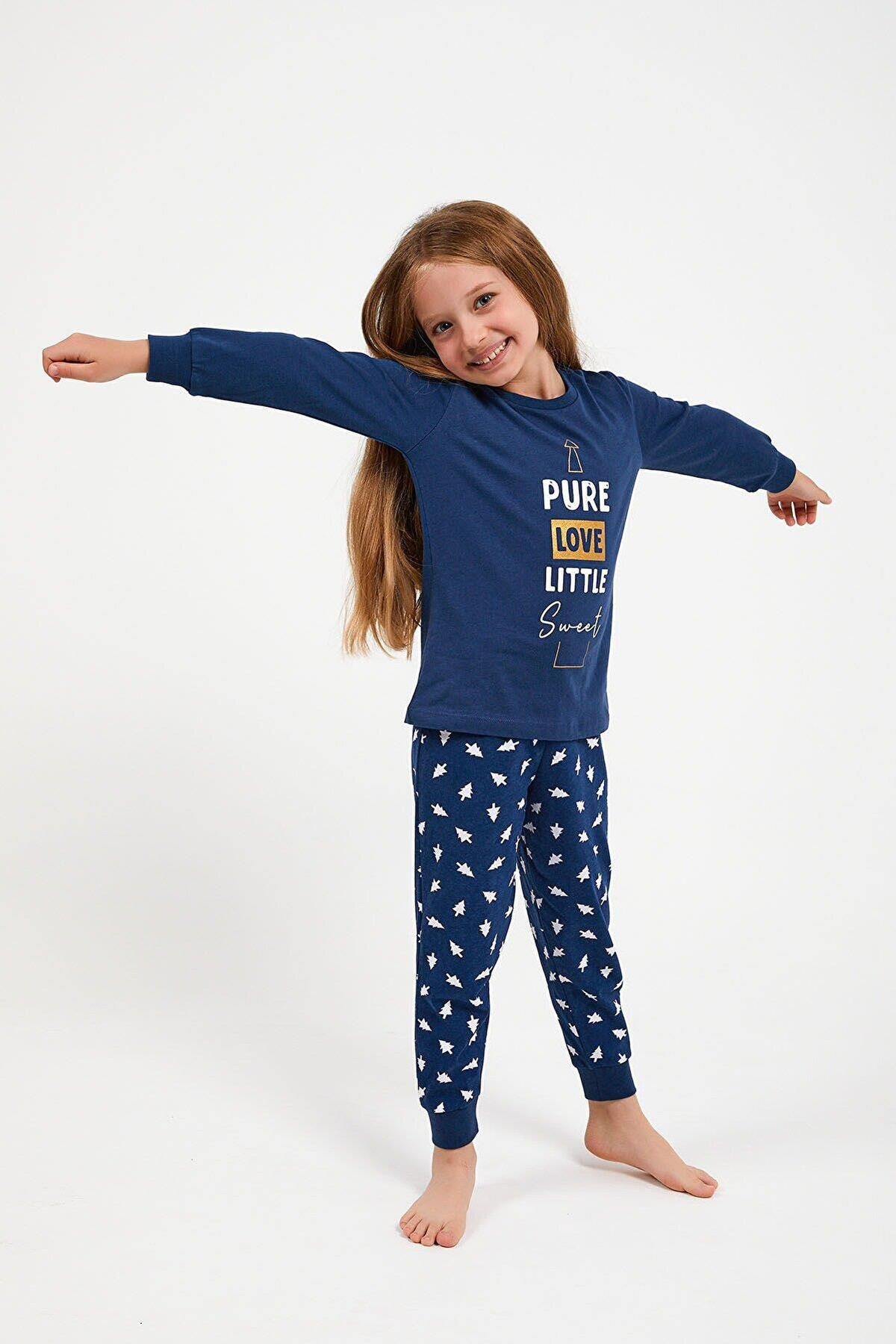 ROLY POLY-2995 Pure Love Little Sweet Dark Indigo Set de pijamale cu mâneci lungi pentru fete 4