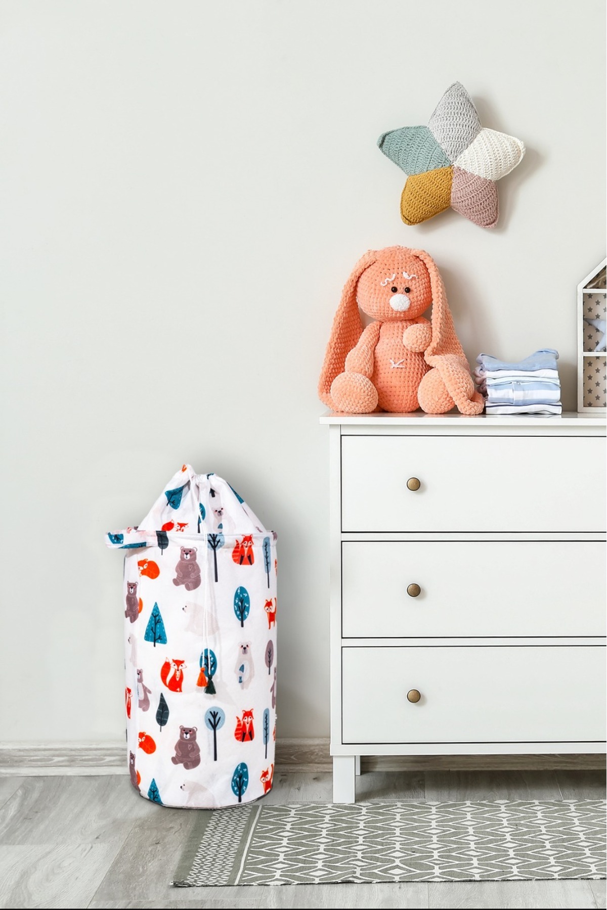 MorPort Bebek Yuvarlak Torbalı Oyuncak Ve Kirli Sepet Oda Aksesuar 46x32 fotoğrafı 4 (önizleme)