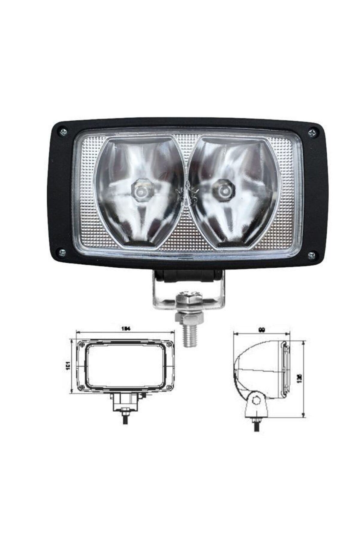 ÇERAY Üniversal Çalışma Lambası Çift H3 Ampüllü Petekli Cam - 201210-s