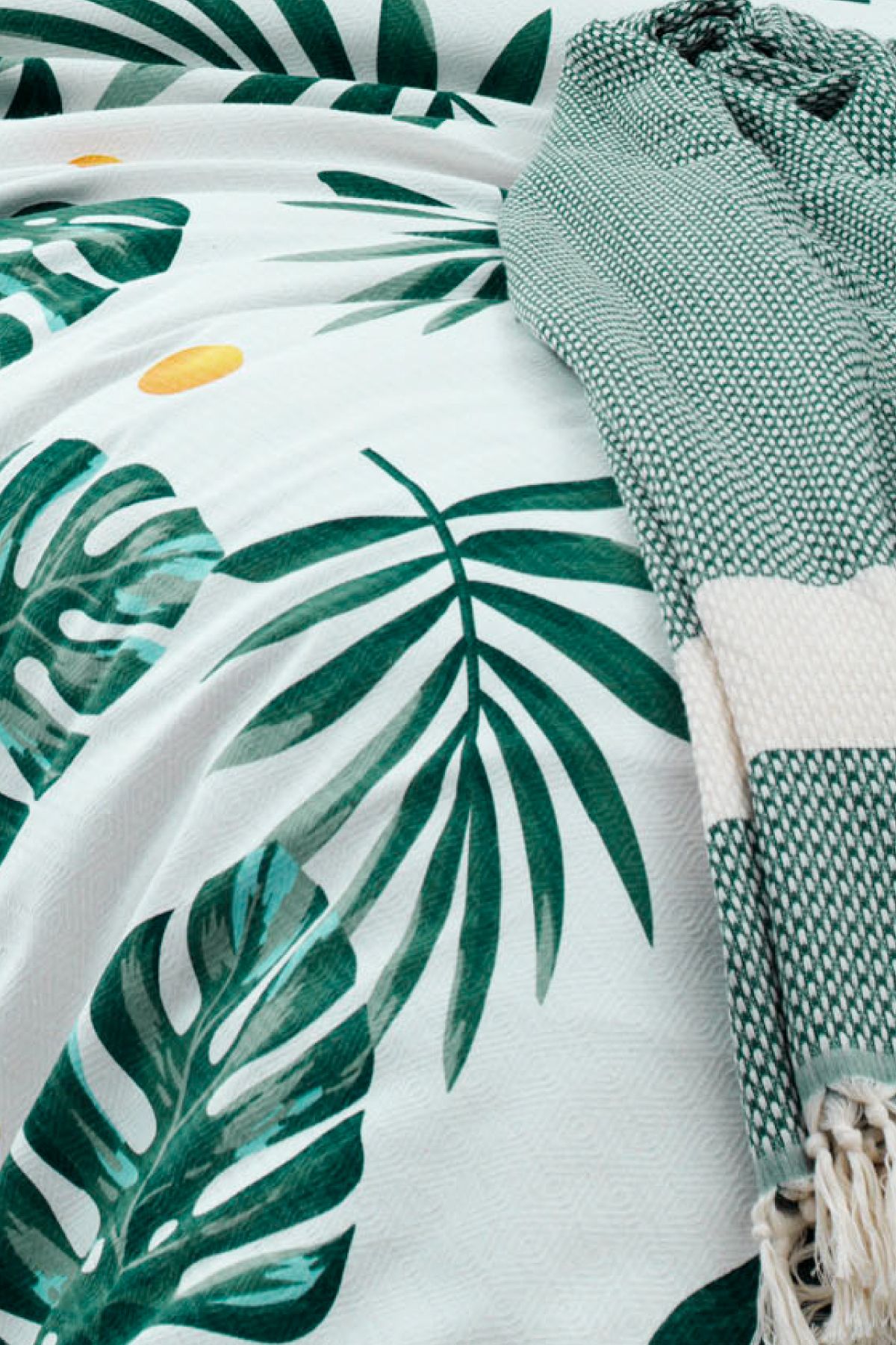 Eponj Home-Single Person Printed Pique Set Monstera Green 6