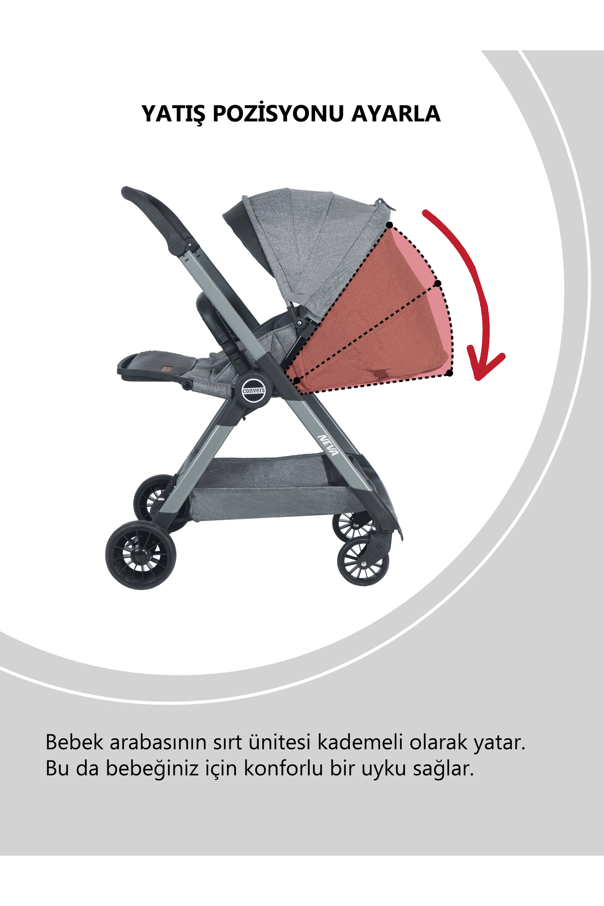 Convers Neva Yeni Nesil Cabin Çifyön Bebek Arabası Siyah fotoğrafı 4 (önizleme)