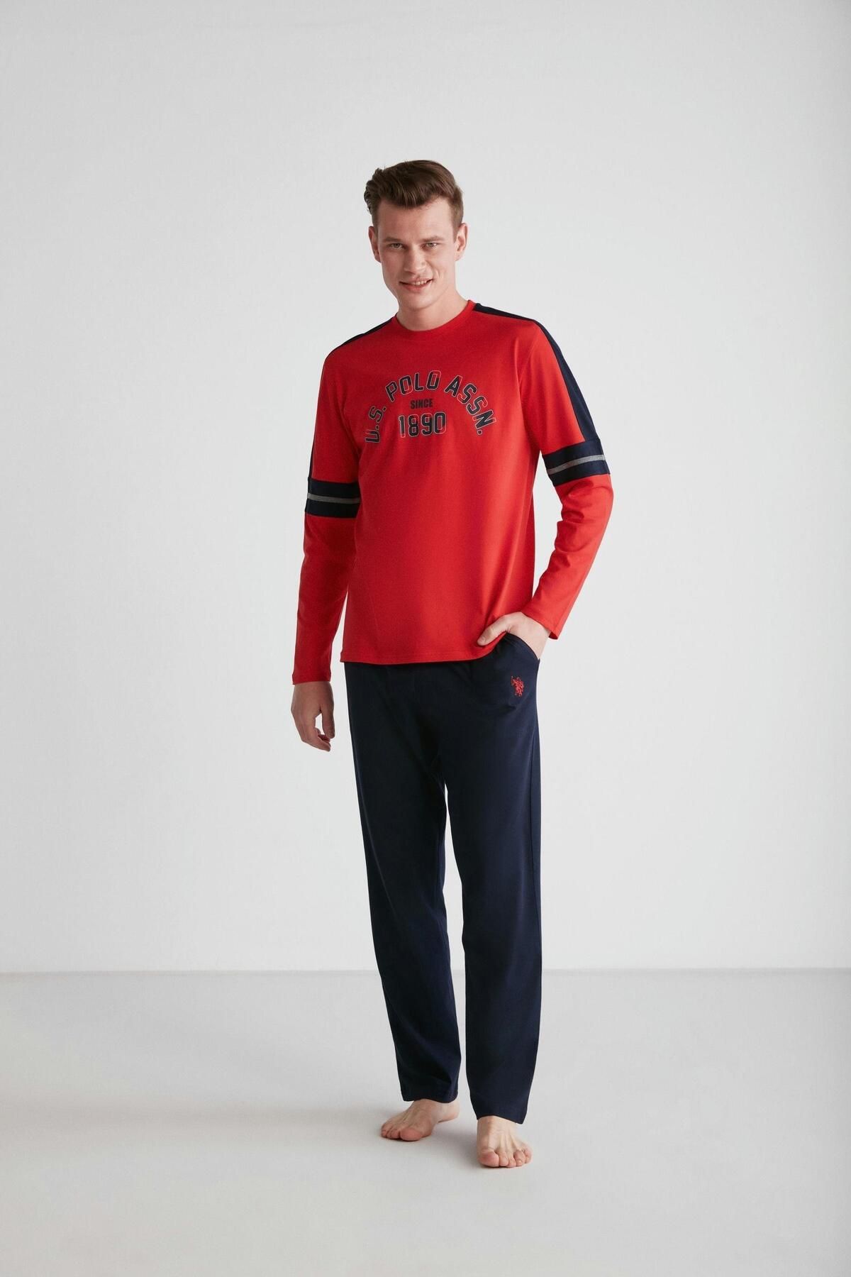 U.S. Polo Assn. پایه. POLO ASSN. ست لباس خواب یقه گرد مردانه مدل 18727