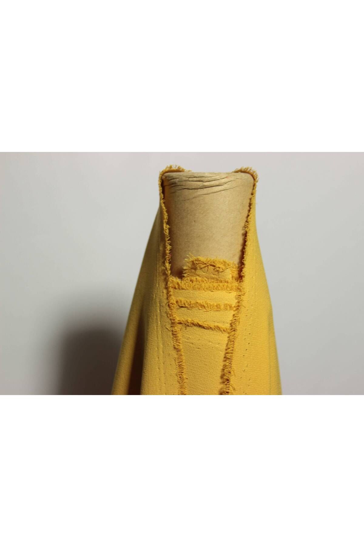 FabricLoom Heavy Georgette High-Quality Crepe - Luxurious Egyptian Fabric : Mustard Yellow