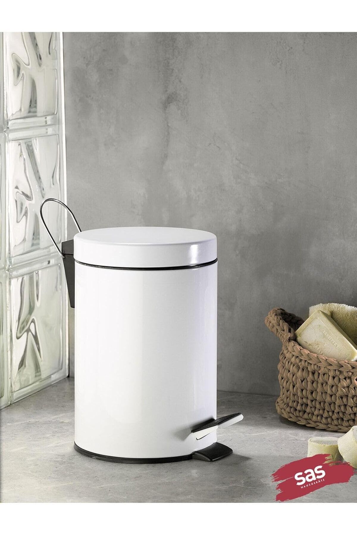 STOREMAX nffashopm Haus Beyaz Pedallı Çöp Kovası 5 lt storestarx 1051353