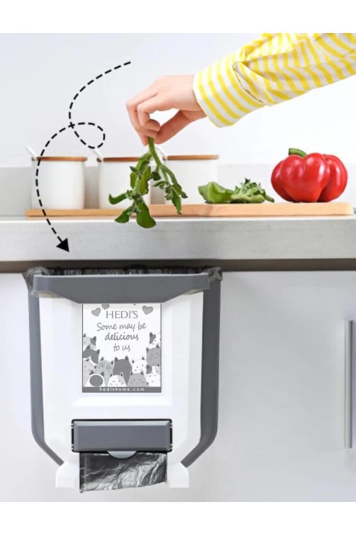 STOREMAX nffashopm Pratik Katlanabilir Mutfak Çöp Kovası, 7lt (Beyaz) storestarx 1051353
