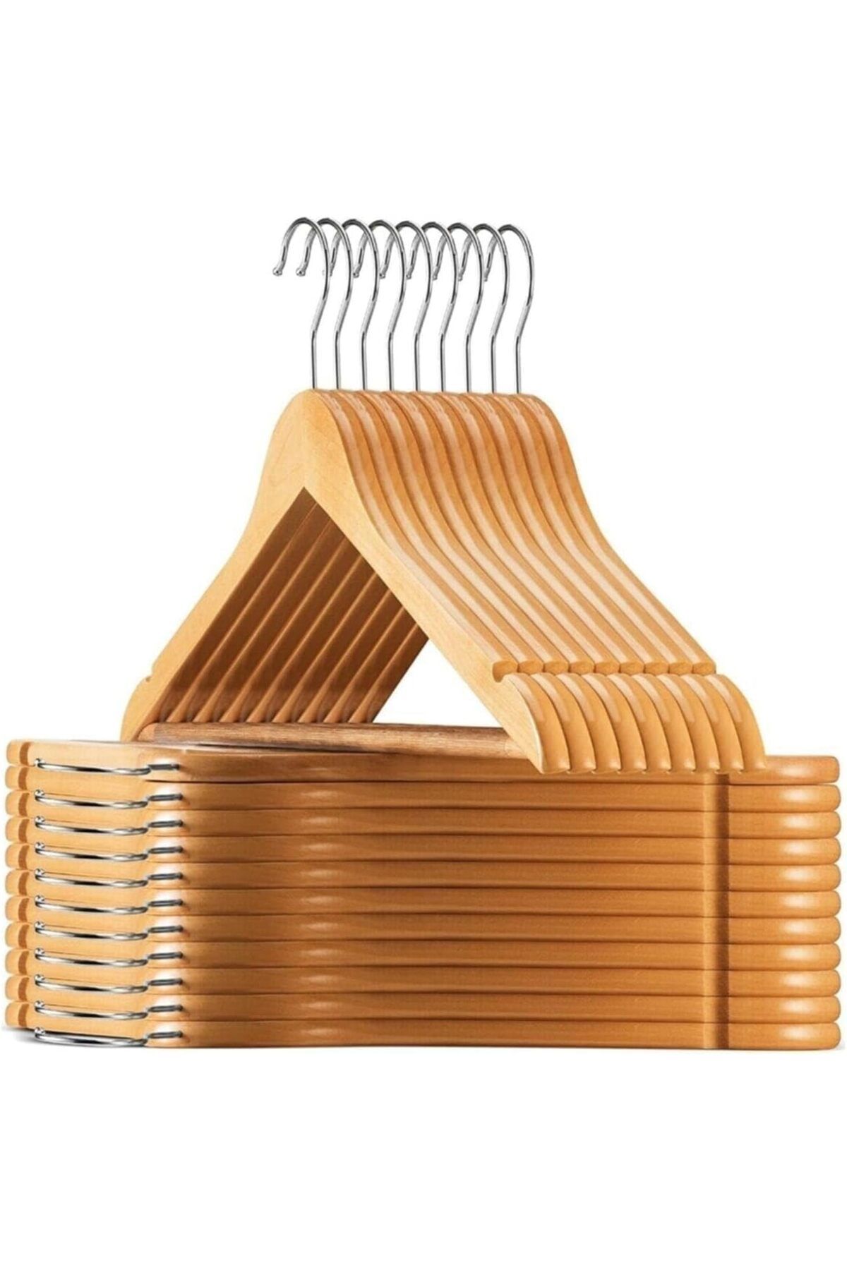 STOREMAX nffashopm Home 6 Adet Ahşap Elbise Askısı,Etek,Pantolon,Elbise,Gömlek İçin Dolap İçi Tahta A