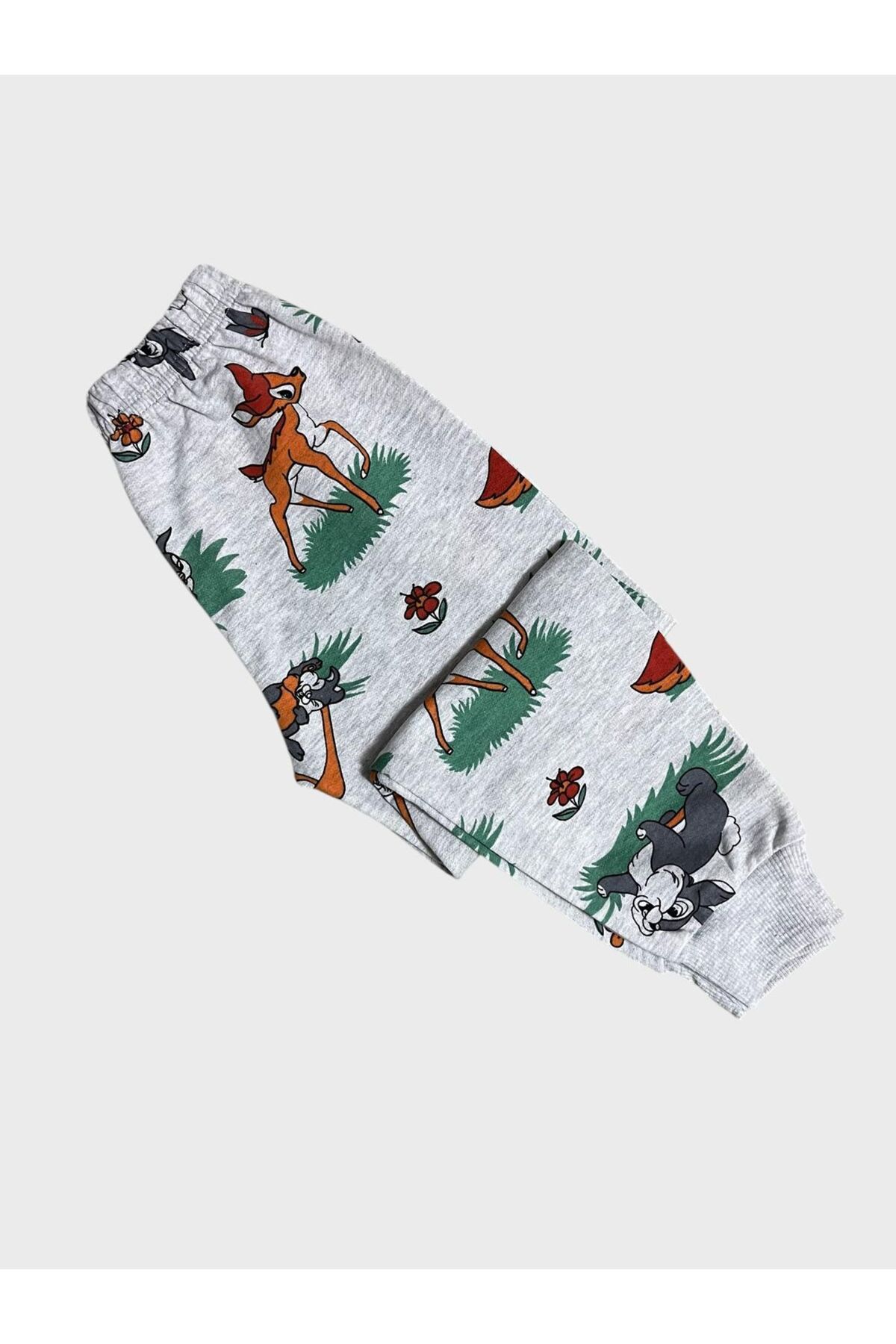 Genel Markalar Kız Çocuk Pamuklu Gri Geyik Tavşan Desenli Uzun Kollu Mevsimlik Pijama Takımı fotoğrafı 5 (önizleme)