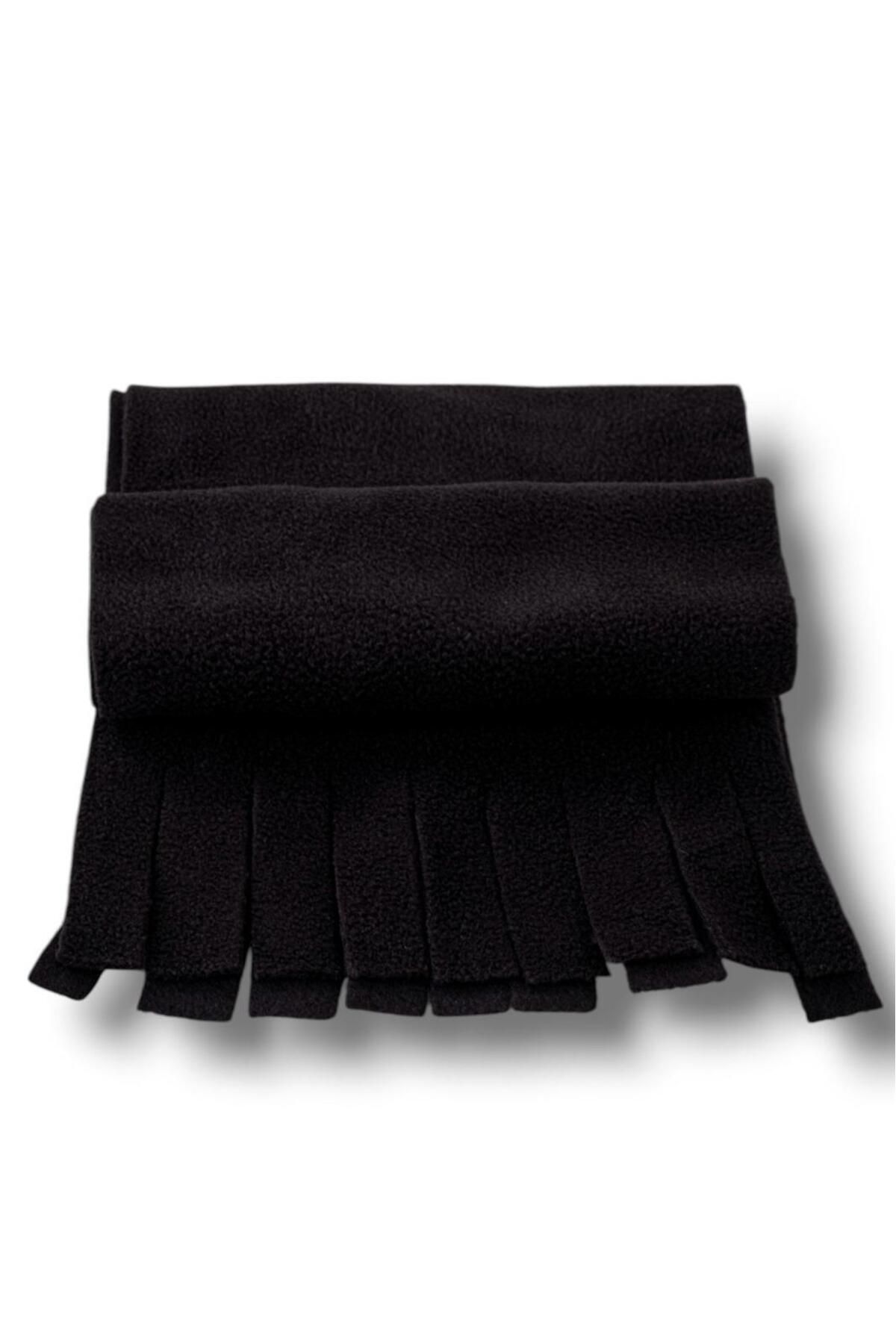 Eke Tekstil-Unisex Black Fleece Scarf Shawl 2