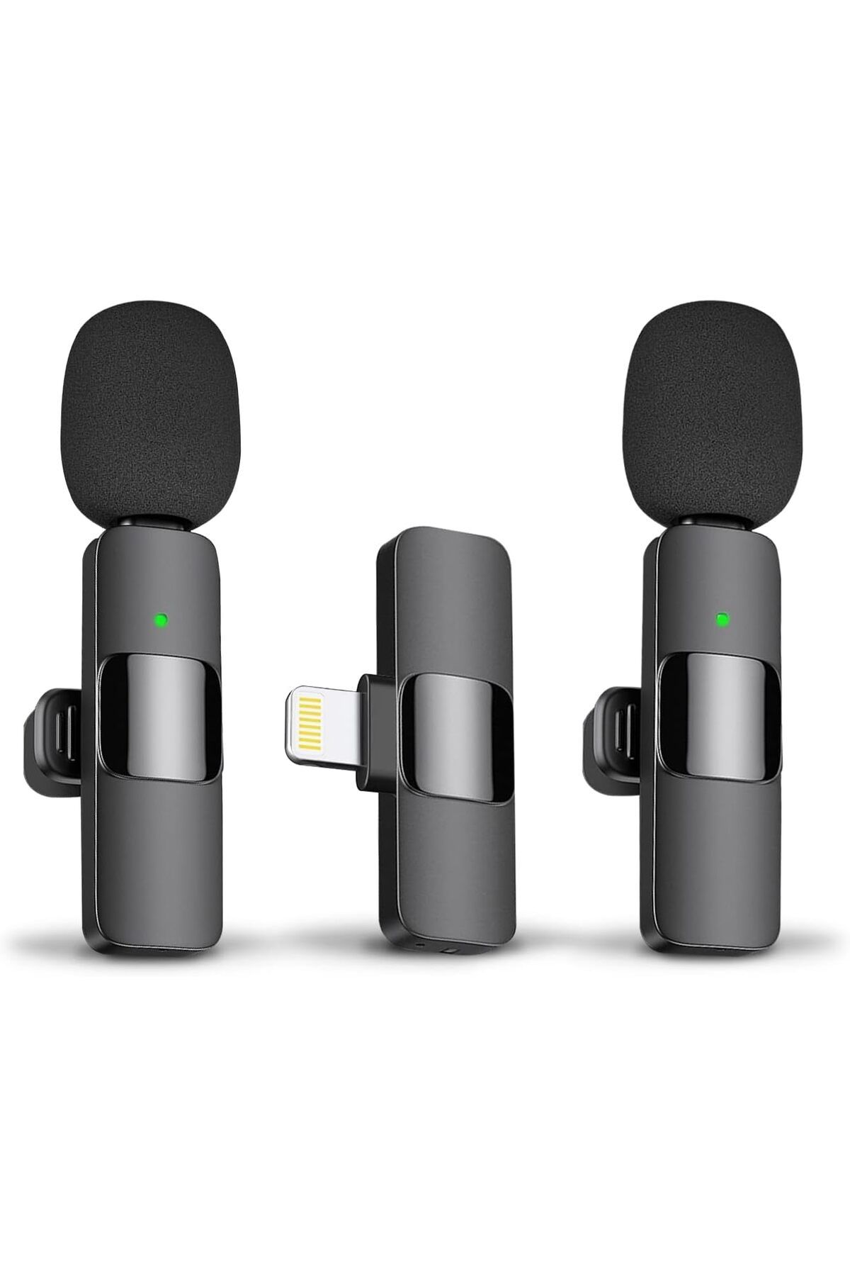 AWH-Wireless Lavalier Mic for iPhone/iPad, Bluetooth Omnidirectional Mic for Podcast, Vlog, Black 1