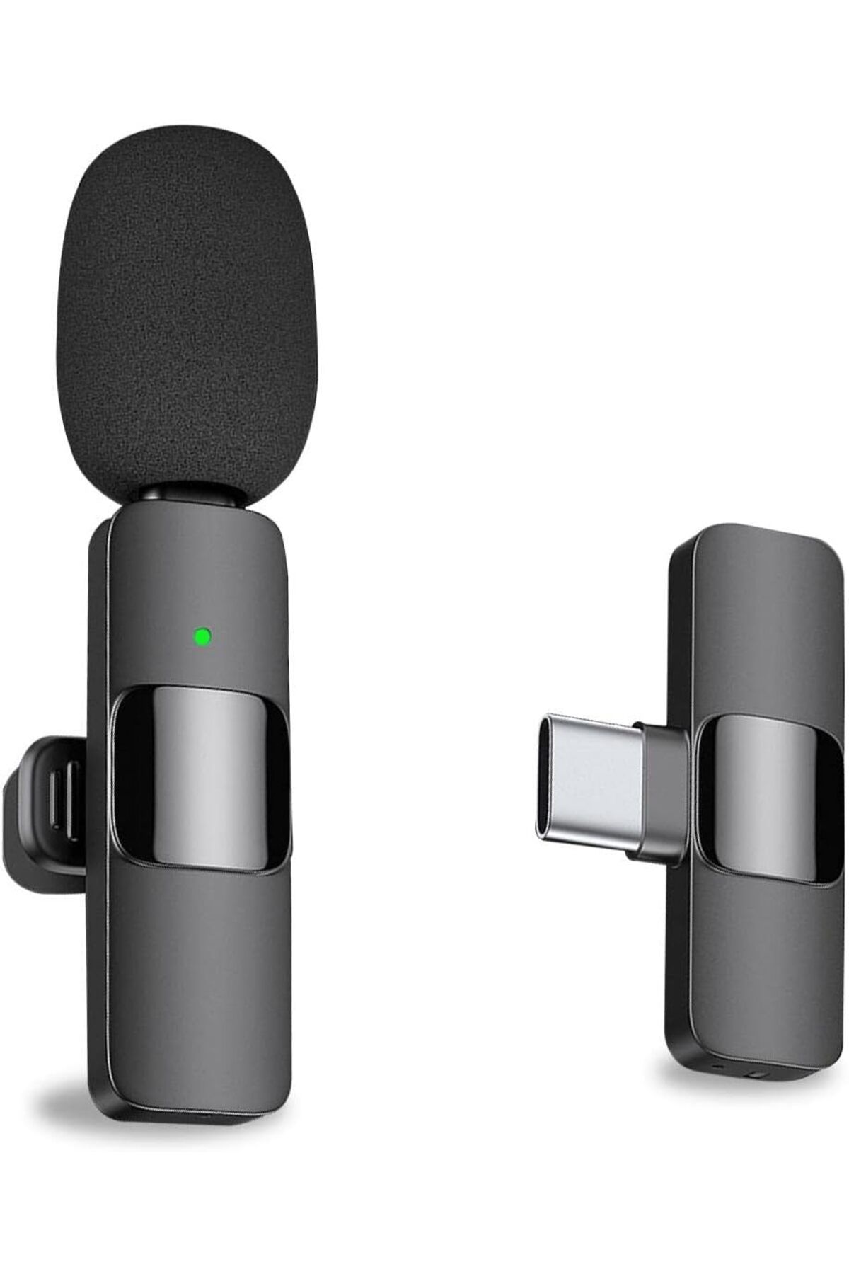 AWH-ميكروفون لافاليير لاسلكي لأجهزة أندرويد، USB-C، ميكروفون متعدد الاتجاهات للبودكاست، Vlog، أسود 1