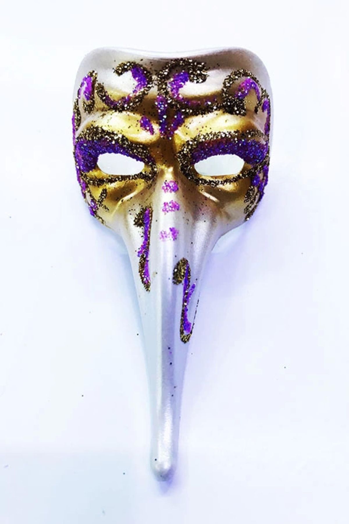 Ayaz World Fuşya Renk İşlemeli Seramik Malzemeden İmal Venedik Uzun Maske Magnet - AYZ8917-3074