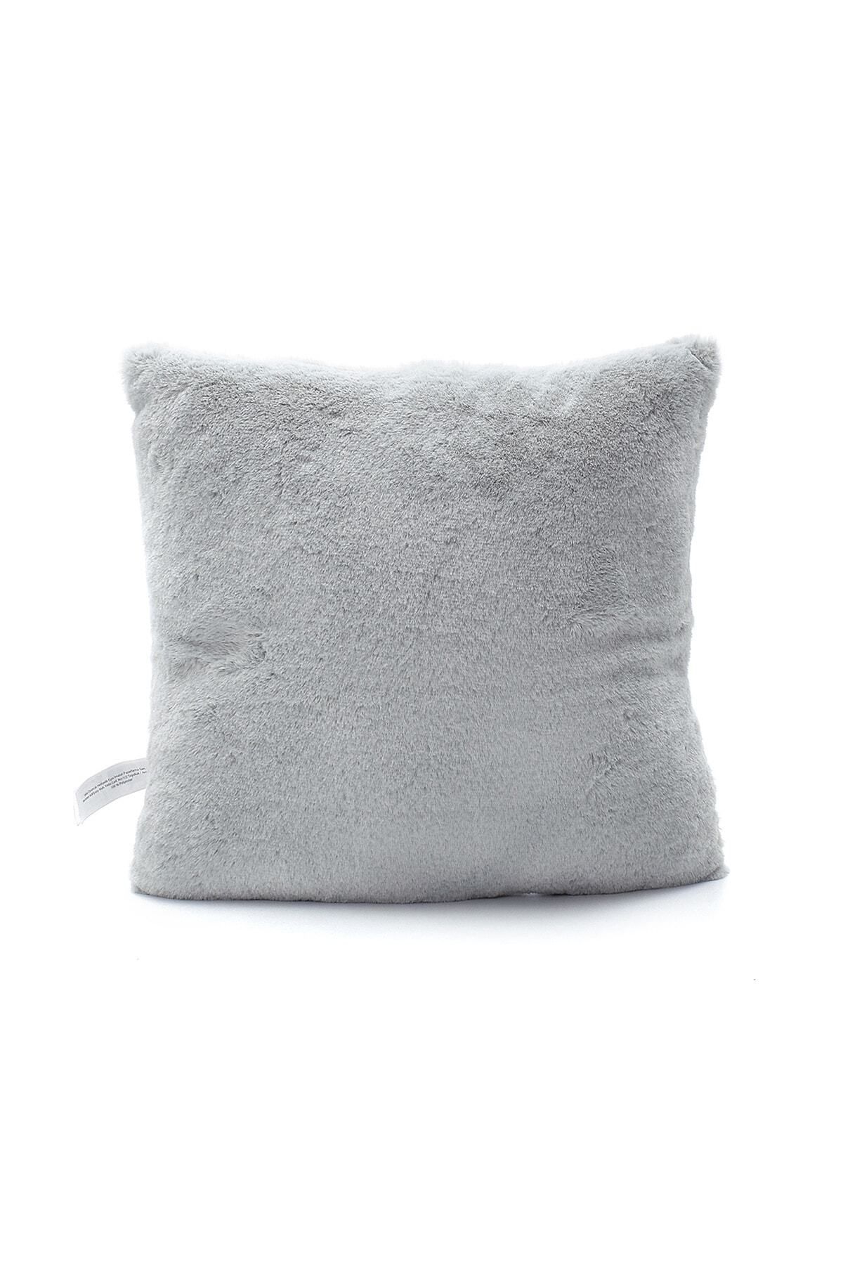 Ecrou-Perna Decorativa Pisica De Pluș Gri 35 Cm X 35 Cm 8