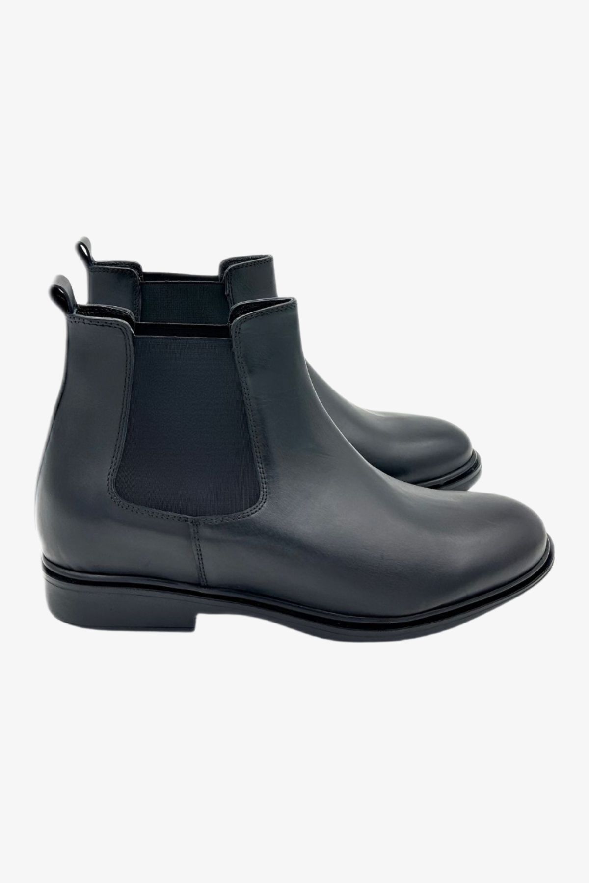 Elevold-Vale Men's Genuine Leather Handmade Black 7 cm Height Increase Chelsea Boots 3