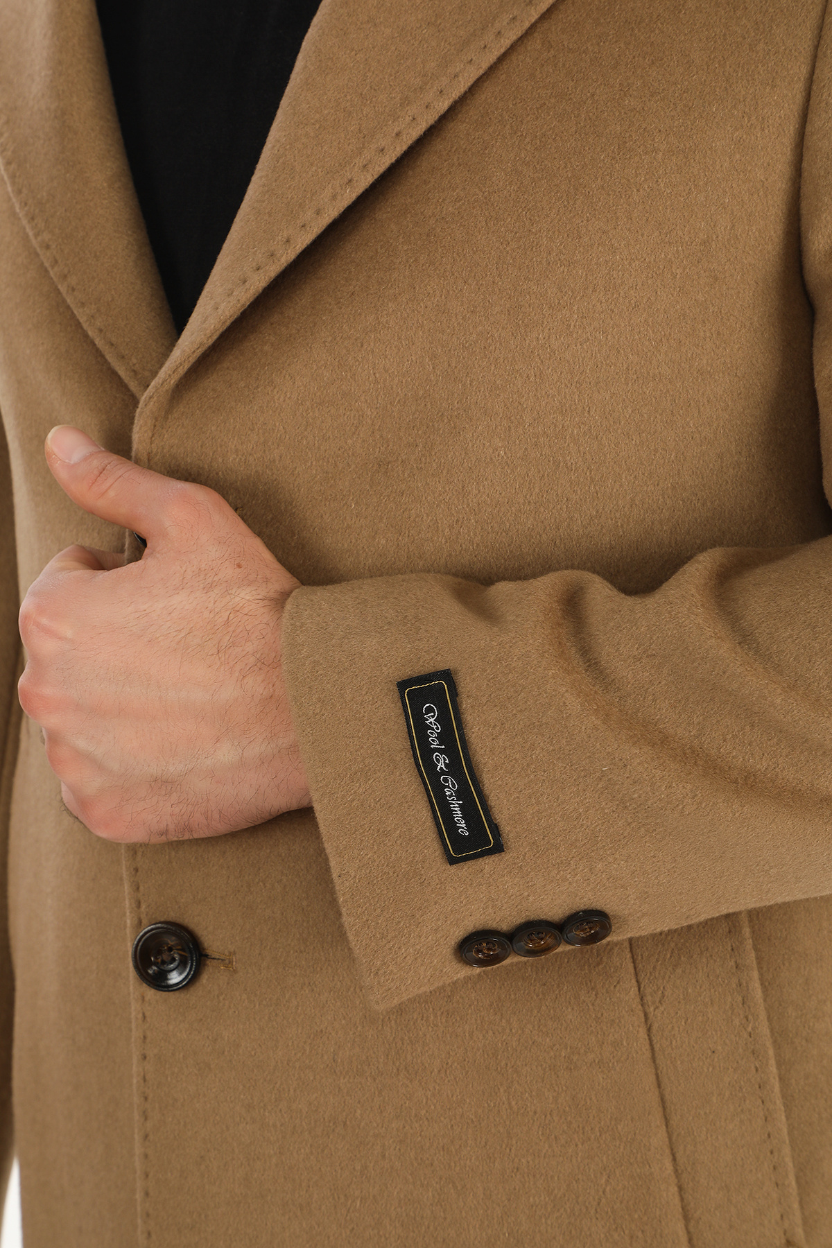 ŞAN GİYİM  1080 Erkek Camel Ceket Yaka Uzun Palto - Görsel 5