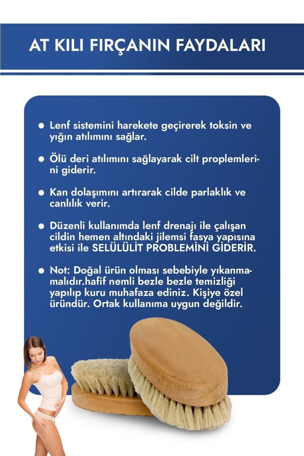 %100 Doğal At Kılı Selülit Fırçası Çatlak Giderici Masaj Aleti Doğal Fırça Natural Vücut Fırçası — qesqin-1002512 — تصویر 5 از 6