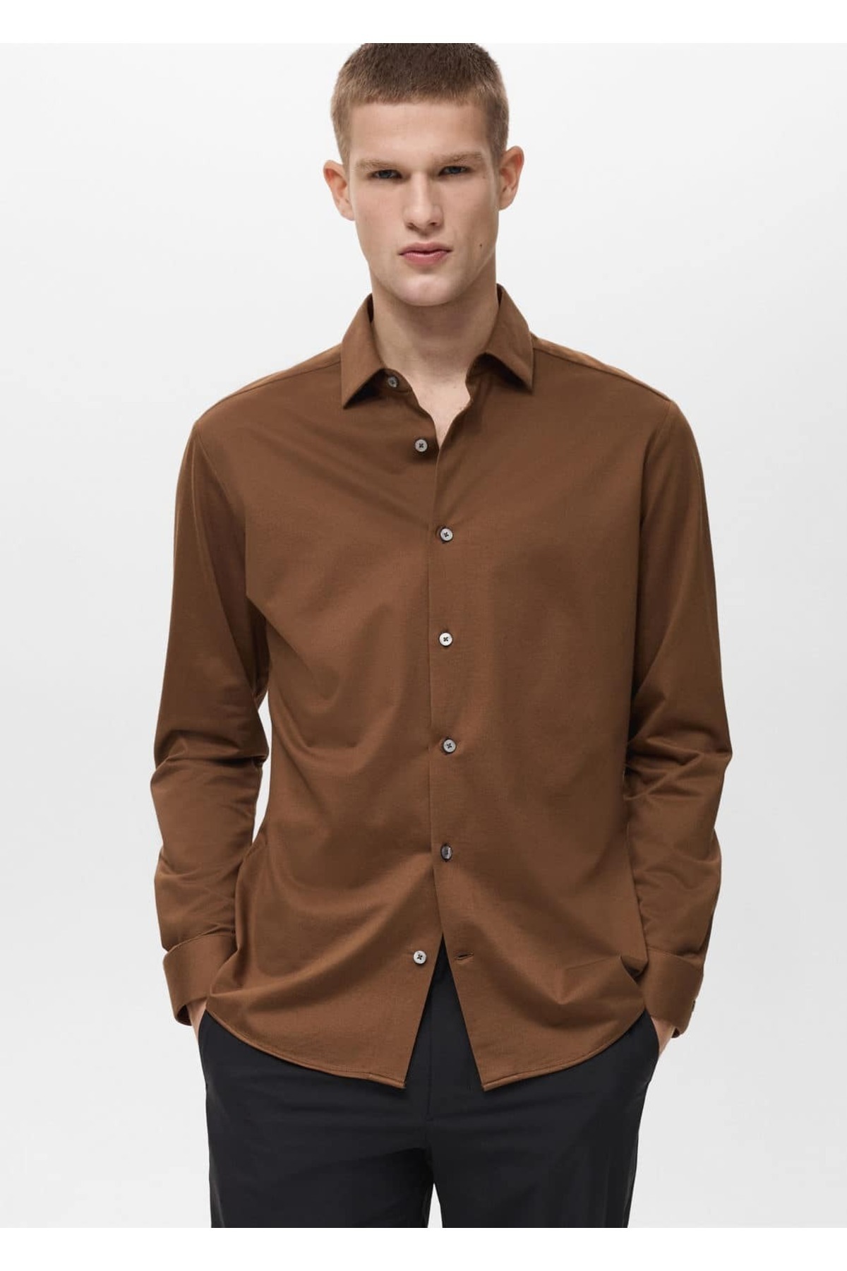 Comfort stretch ütü gerektirmeyen gömlek