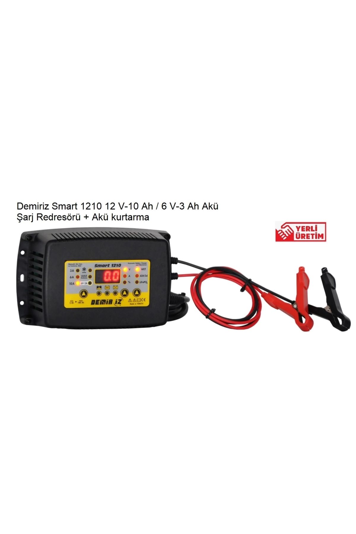 Demiriz Smart 1210 12 V - 10 Ah / 6 V - 3 Ah Akü Şarj Redresörü Akü Kurtarma