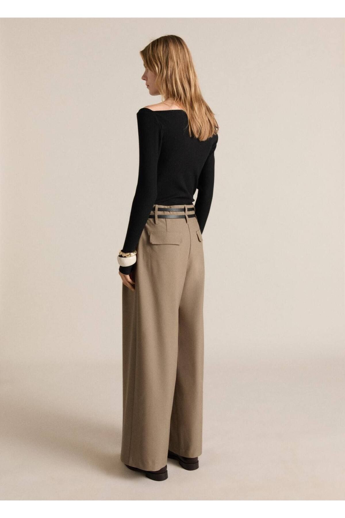 MANGO Woman-Jumpsuit with Combined Fabric Belt 4