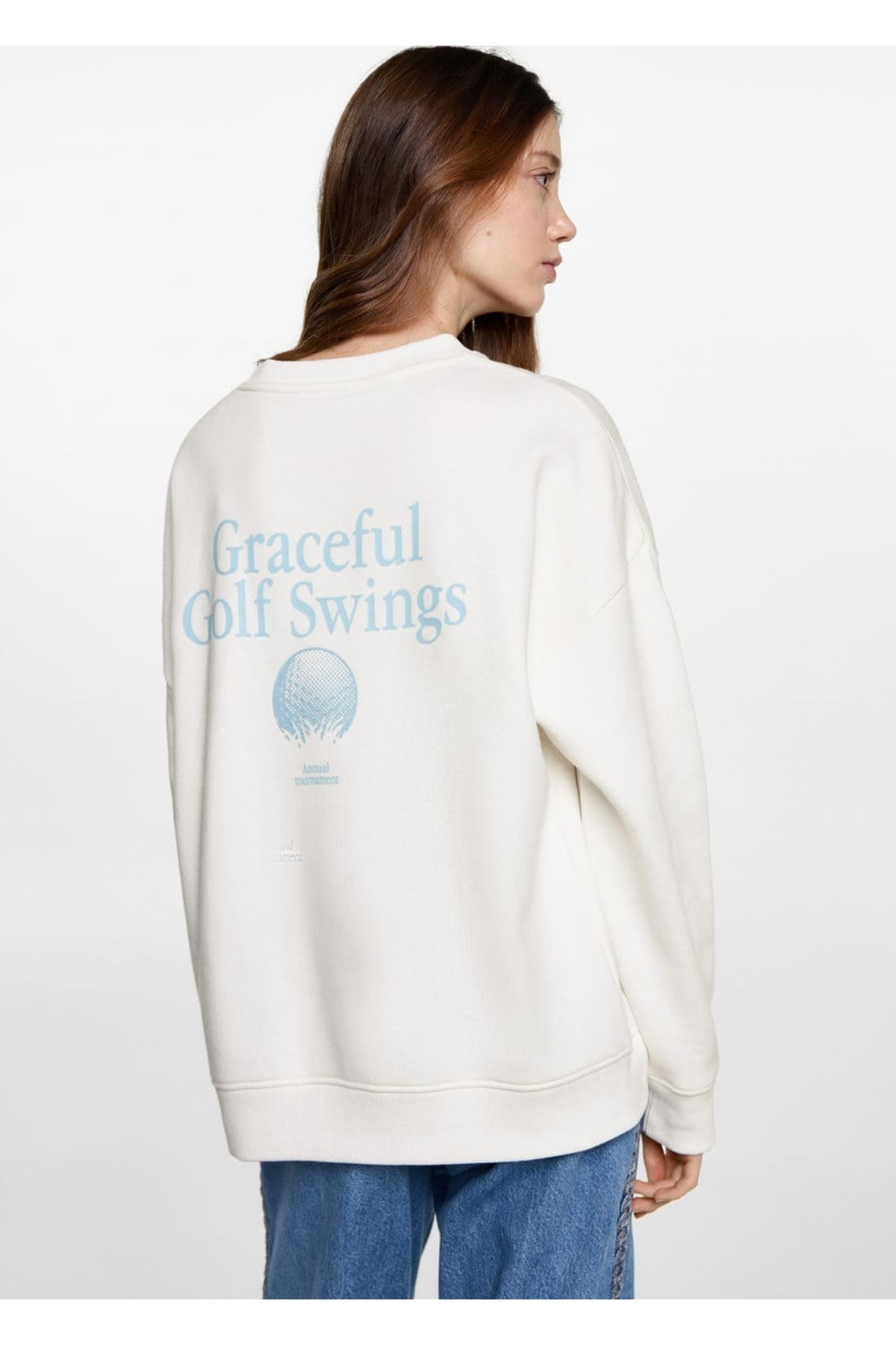 MANGO Teen  Mesajlı pamuklu sweatshirt - Görsel 4