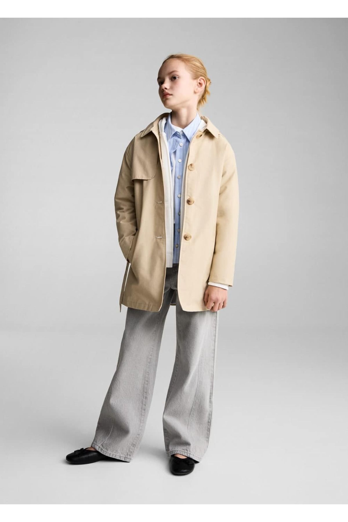 مانتو کوتاه کلاهدار MANGO Kids