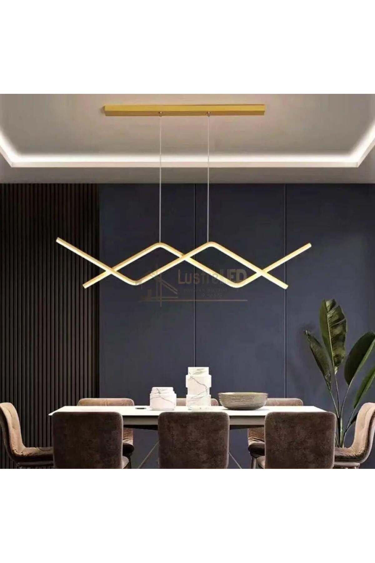 Btm-Modern Rectangular Black Slanted LED Chandelier 2
