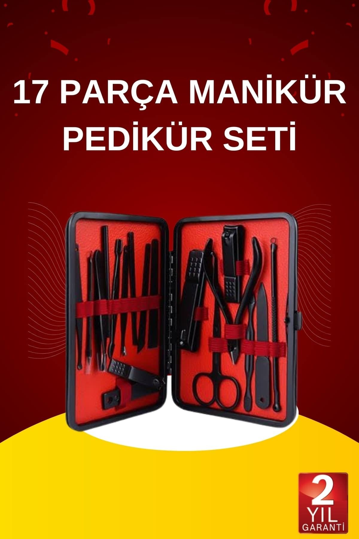 ASTRALTECH 17 Parça El Ayak Bakım Seti Tırnak Temizleme Manikür Pedikür Cımbız Törpü Tırnak Makası
