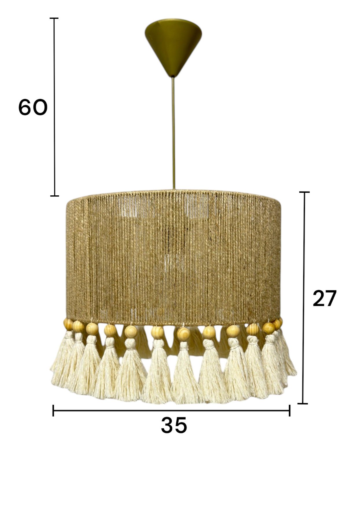 Göksu Lighting-Thin Jute Chandelier - Rustic, Bohemian, Wicker, Macrame and Tassel Chandelier 8