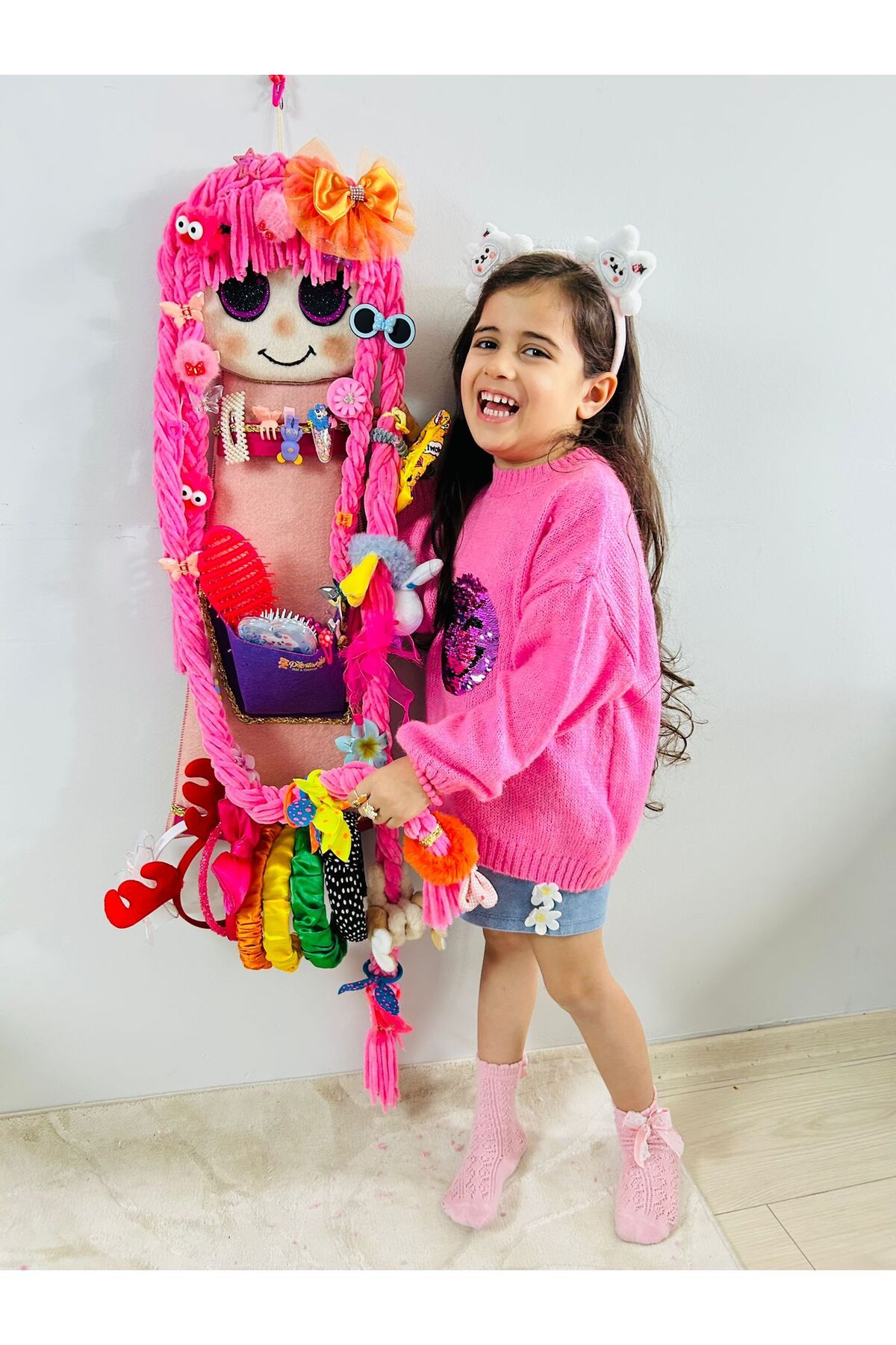 Süslü Kızlar Organizer (toka, gözlük, broş, takı düzenleyici) Pembe  renk
