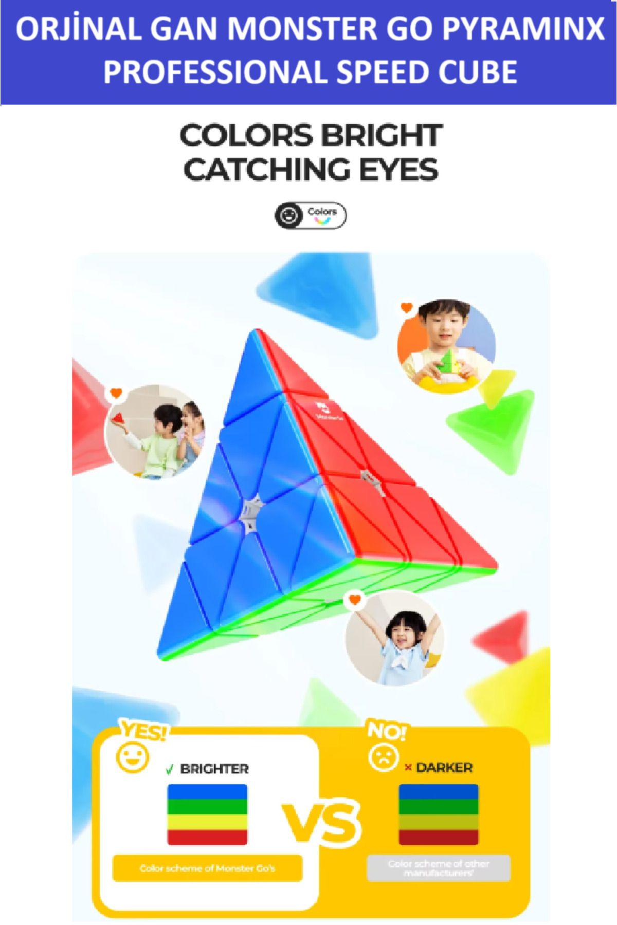 ZETCONCEPT-Professional 3X3 Gamy Pyraminx Intelligence Cube - Speed Cube and Patience Cube 3