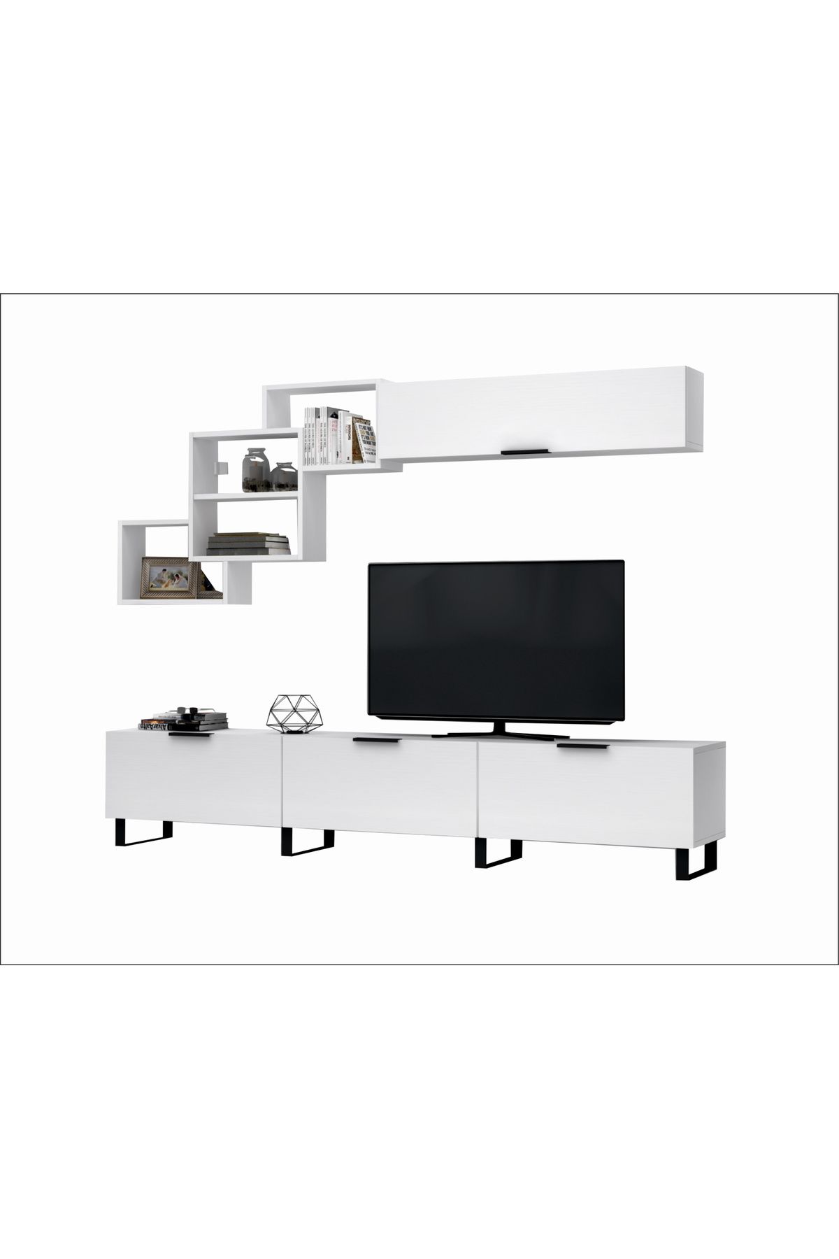 Genel Markalar Losta Metal Ayaklı Tv Ünitesi 210 Cm Beyaz