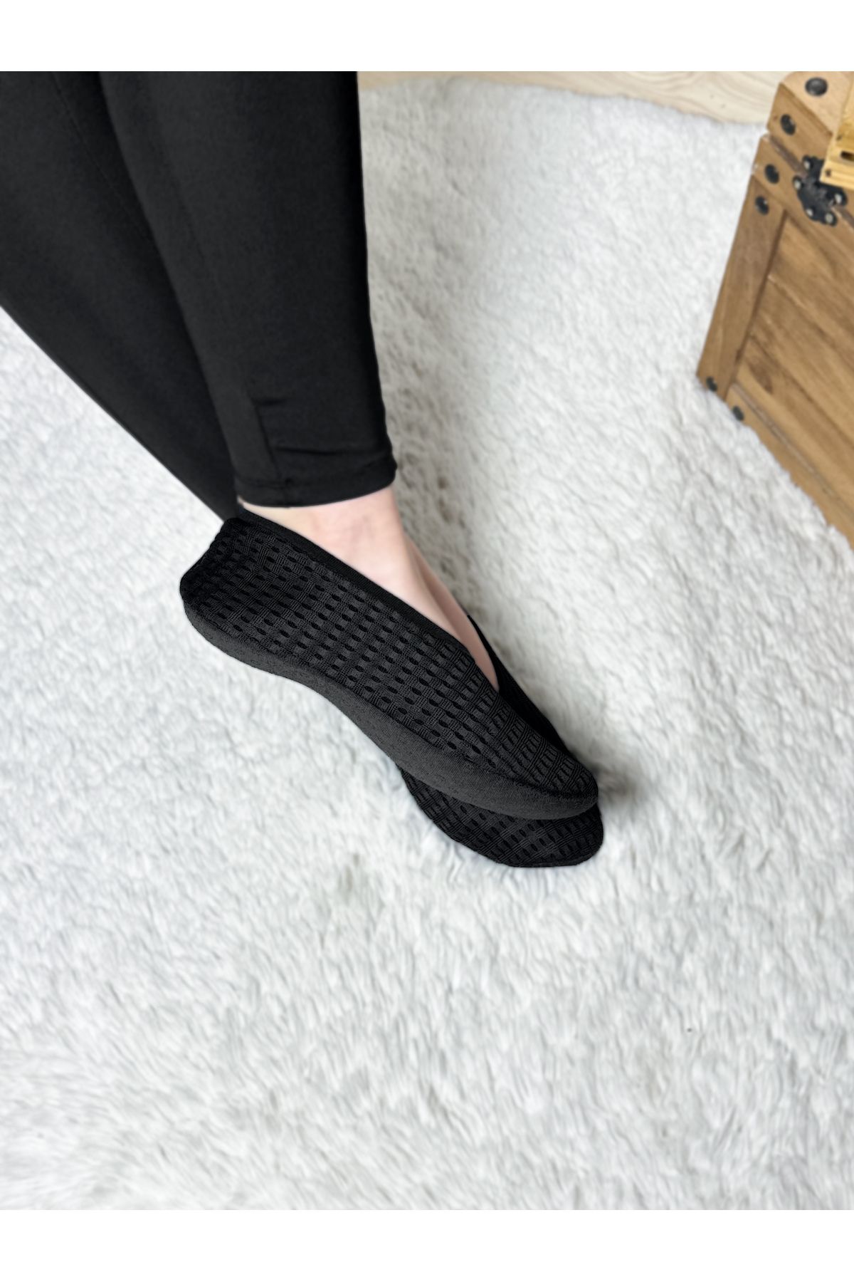 Patiköşe-Unisex Basic Home Booties Home Flats Breathable Design Non-Slip Sole Flexible Structure New Model 2