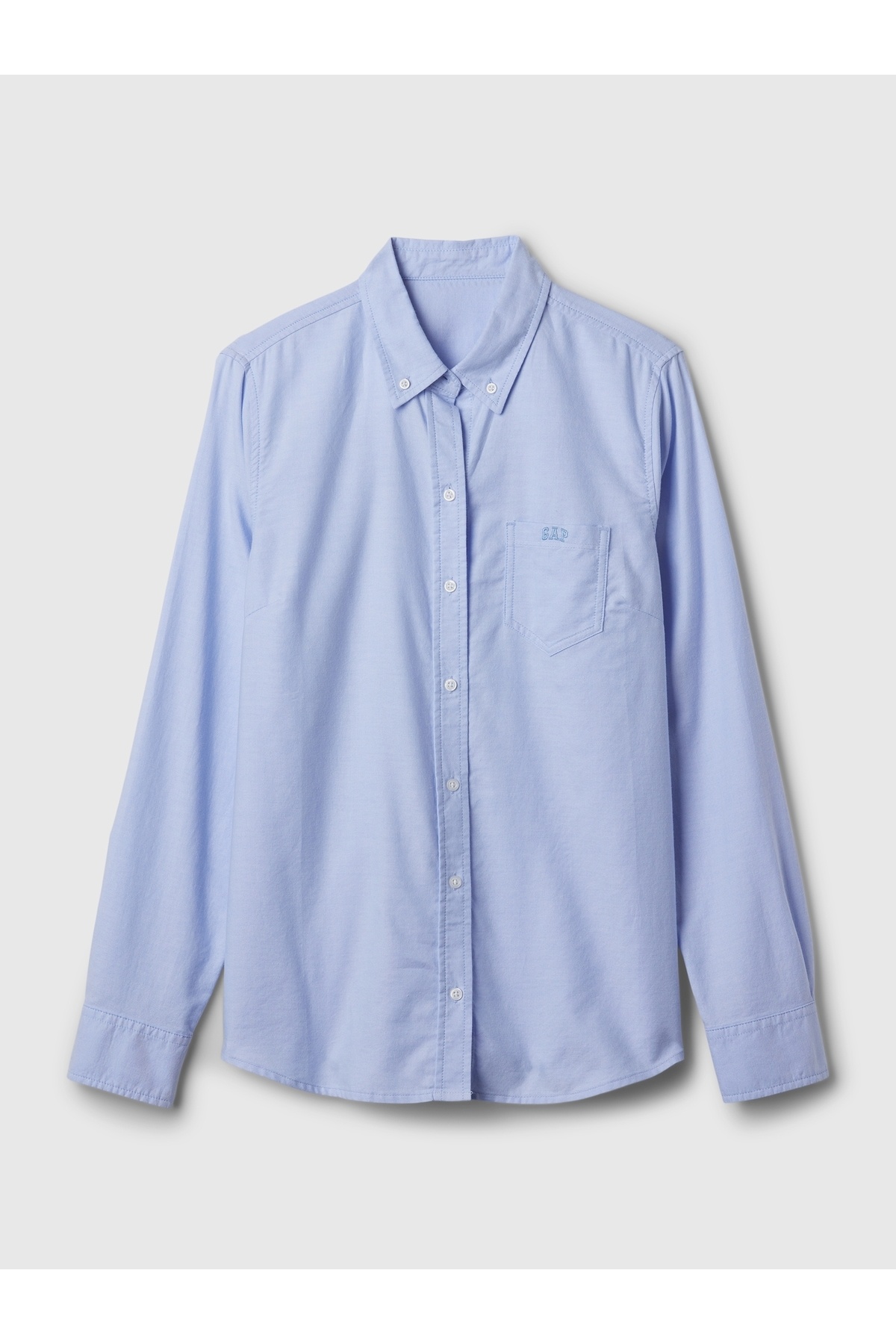 GAP  Kadın Mavi Gap Logo Oxford Gömlek - Görsel 2
