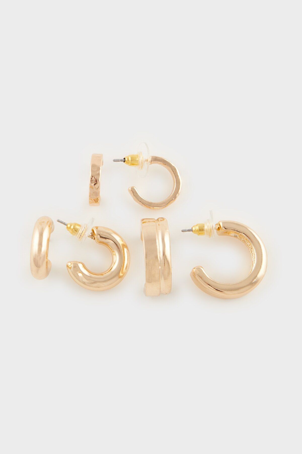 DeFacto-Women's 3-Piece Gold Earrings E4443Axns 3