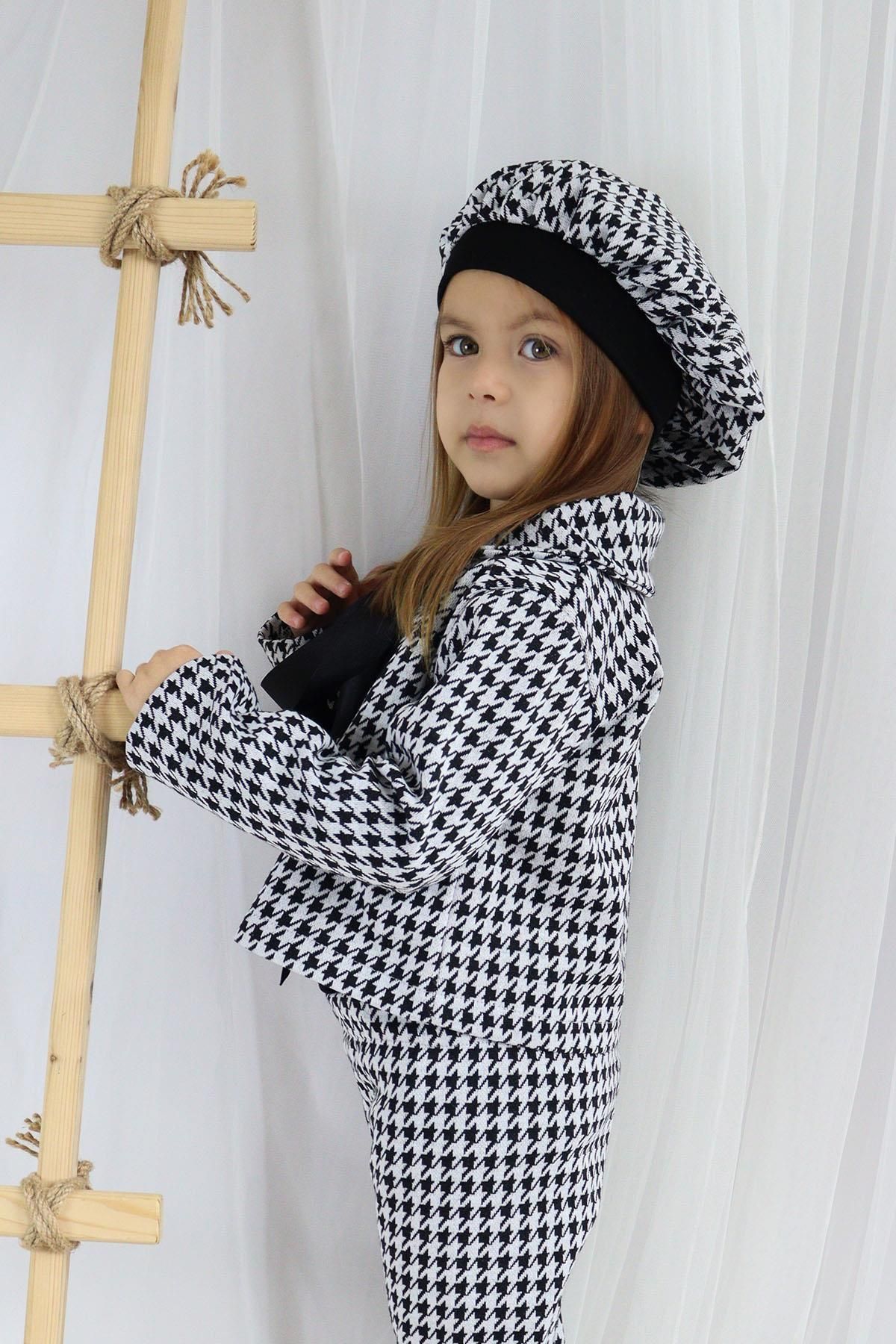 Parla Kids-Fete Copii Negru Lisabona Jacquard Jachetă în carouri Pantaloni Cap Bottom Top Set de Crăciun 6