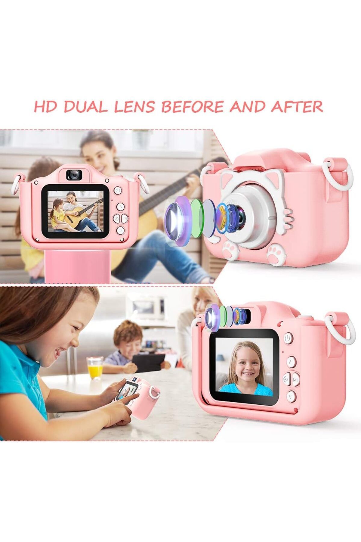 AHW-AWH Kids Digital Dual Camera – Selfie Camera for Kids 3-9 Years, Birthday Gift for Girls/Boys 5