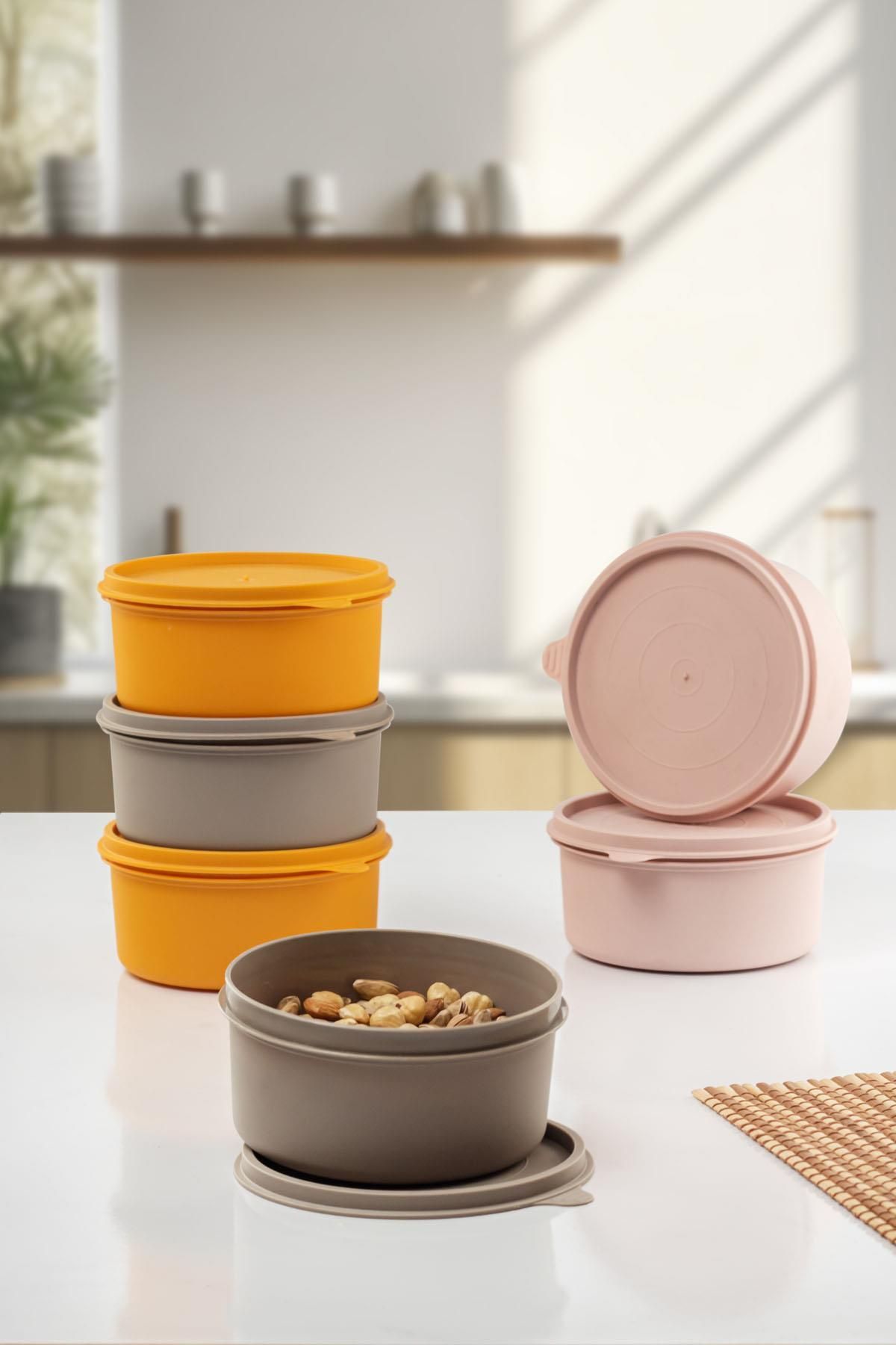 EWs-6 Pieces 600 ML Round Storage Container and Breakfast Set 2